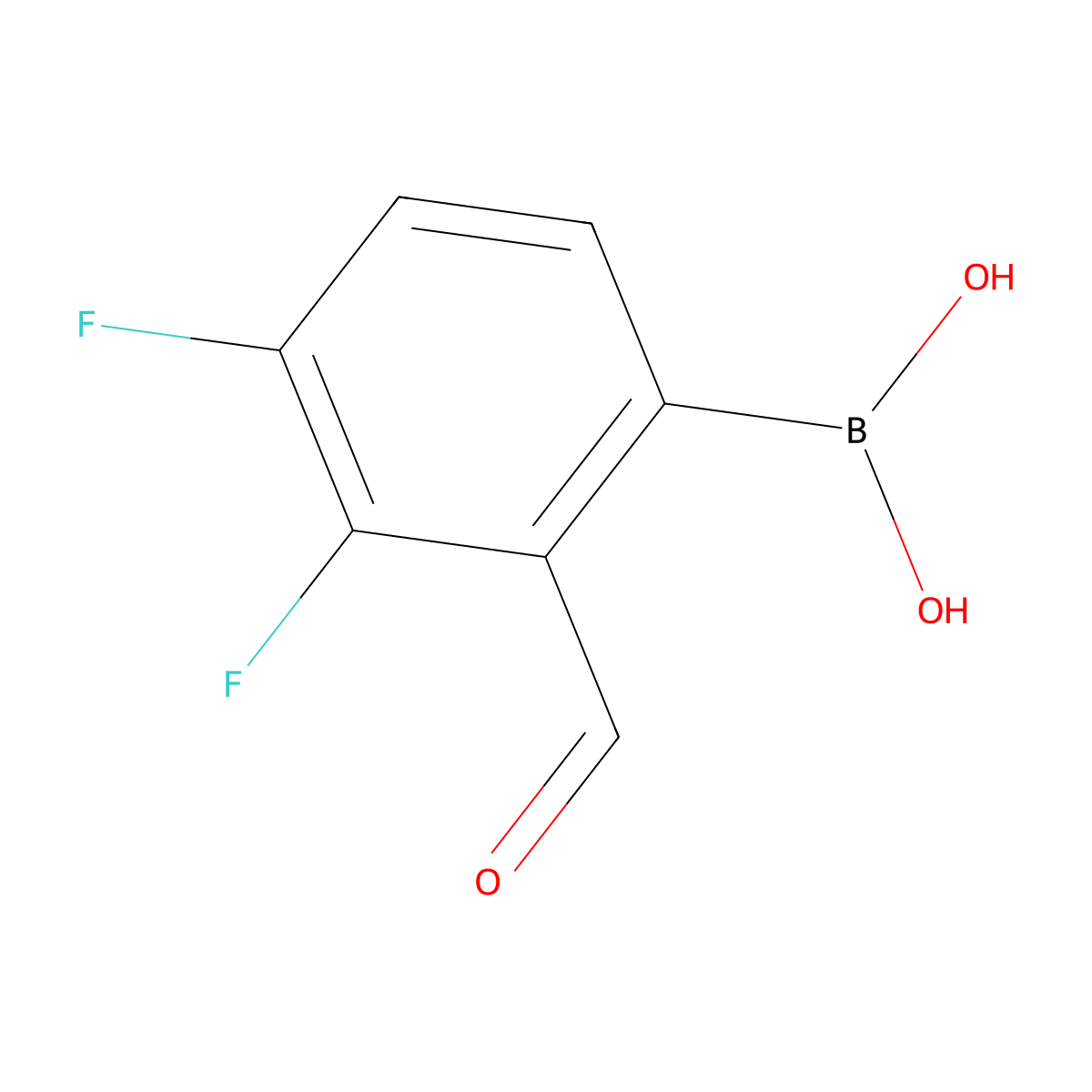 3,4-Difluoro-2-formylphenylboronic acid molecular structure, CAS 1451392-91-8