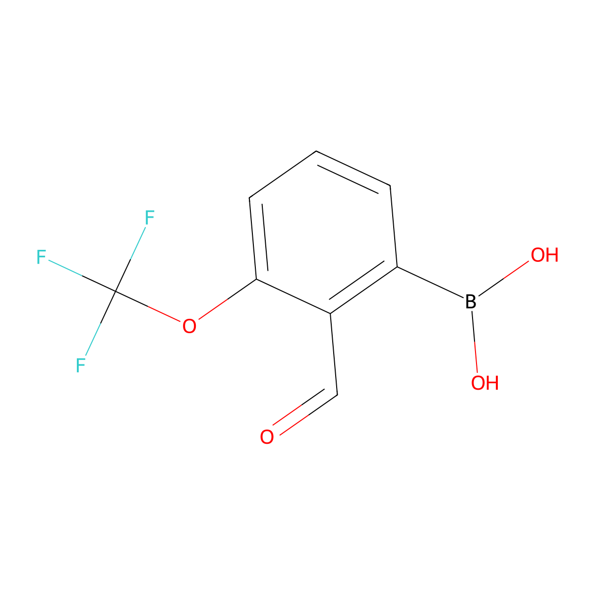 (2-Formyl-3-(trifluoromethoxy)phenyl)boronic acid molecular structure, CAS 1451392-92-9