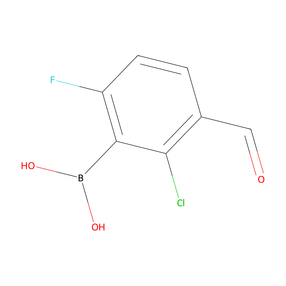 2-Chloro-6-fluoro-3-formylphenylboronic acid molecular structure, CAS 1451392-95-2