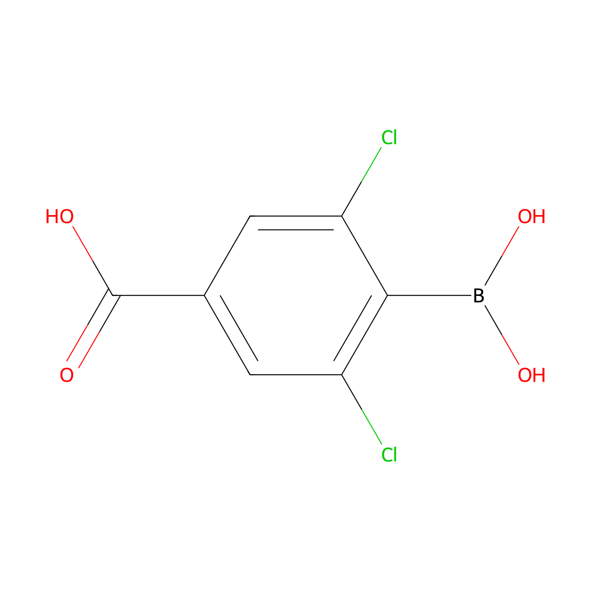 4-Carboxy-2,6-dichlorophenylboronic acid molecular structure, CAS 1451392-97-4