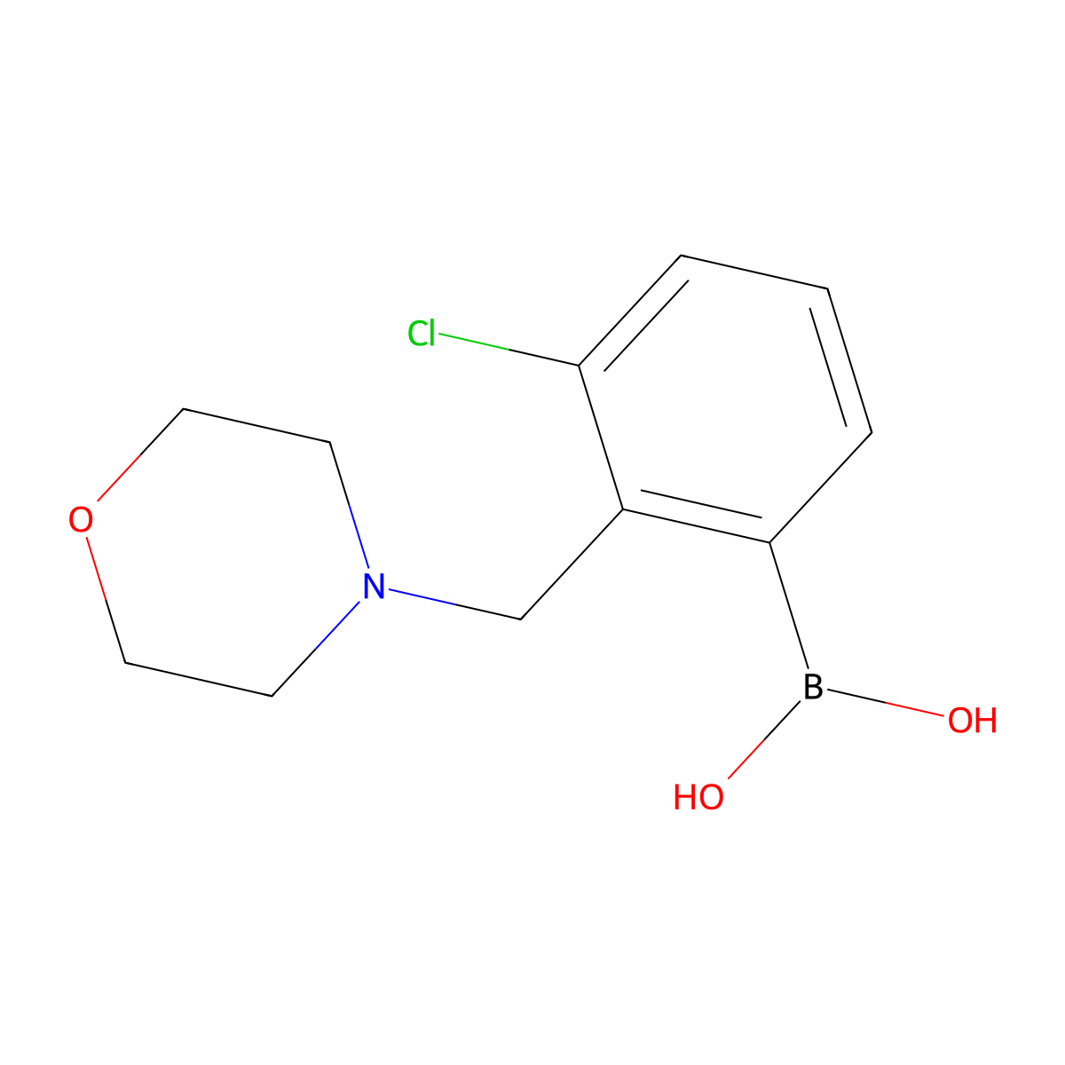 3-Chloro-2-(morpholinomethyl)phenylboronic acid molecular structure, CAS 1451393-01-3