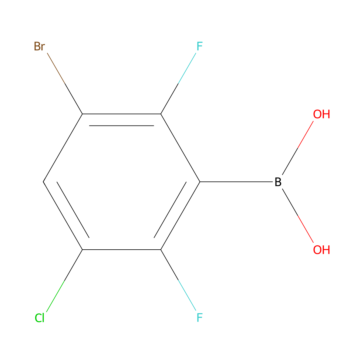 3-Bromo-5-chloro-2,6-difluorophenylboronic acid molecular structure, CAS 1451393-03-5