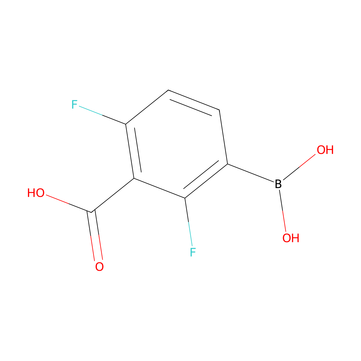 3-Carboxy-2,4-difluorophenylboronic acid molecular structure, CAS 1451393-05-7