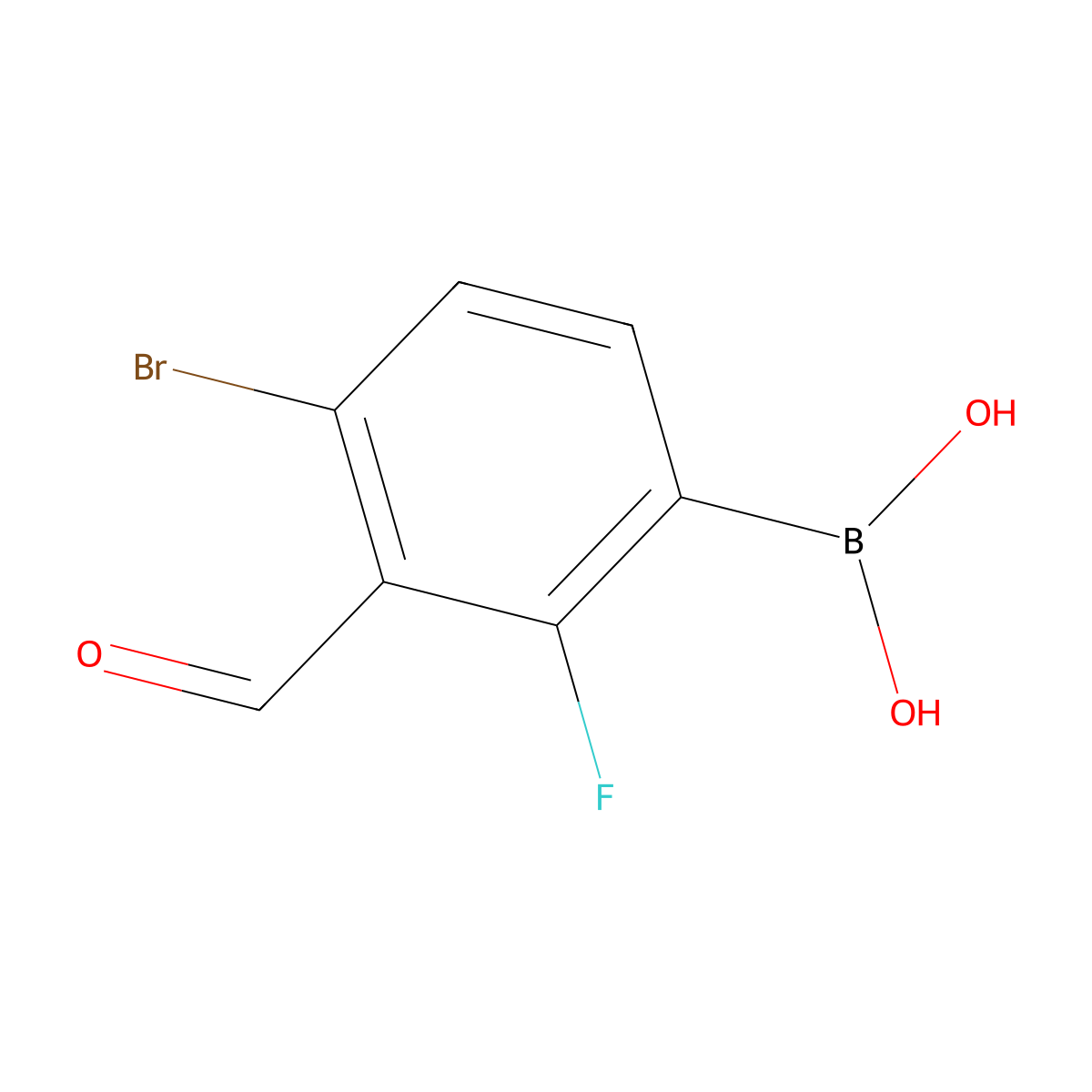 4-Bromo-2-fluoro-3-formylphenylboronic acid molecular structure, CAS 1451393-06-8