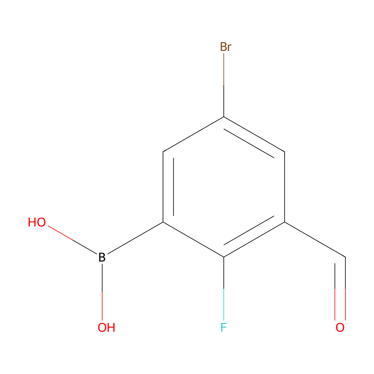 5-Bromo-2-fluoro-3-formylphenylboronic acid molecular structure, CAS 1451393-09-1