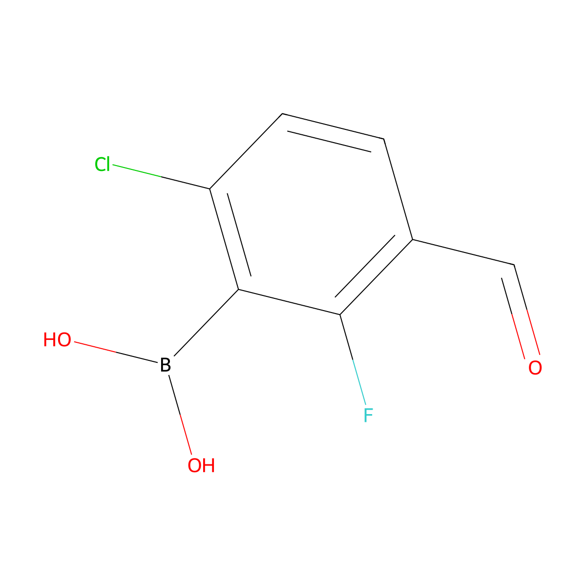 6-Chloro-2-fluoro-3-formylphenylboronic acid molecular structure, CAS 1451393-10-4