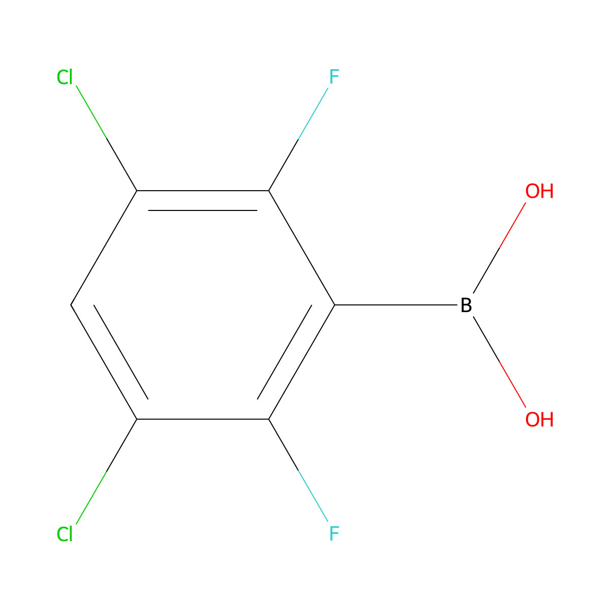 3,5-Dichloro-2,6-difluorophenylboronic acid molecular structure, CAS 1451393-11-5
