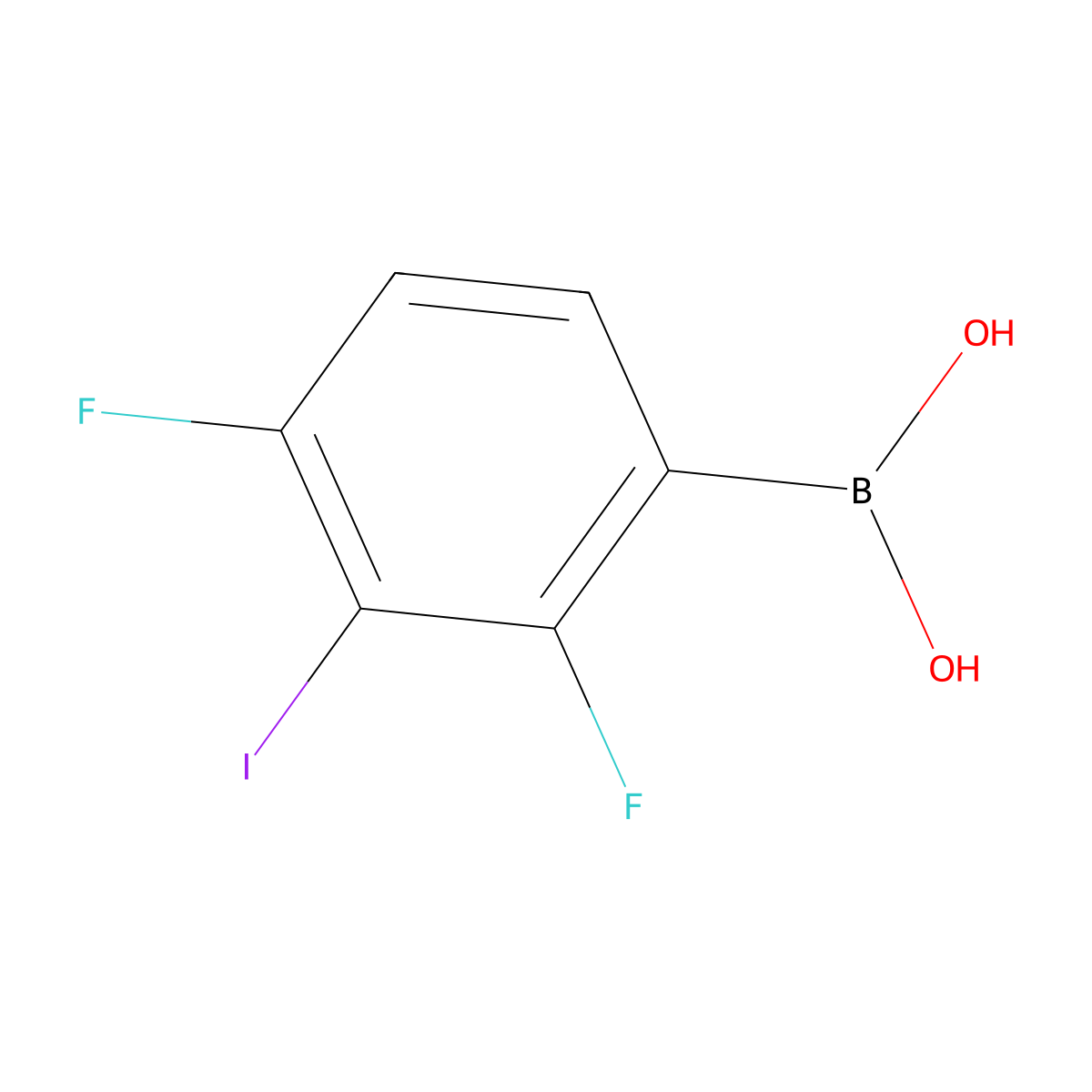 Boronic acid, B-(2,4-difluoro-3-iodophenyl)- molecular structure, CAS 1451393-12-6