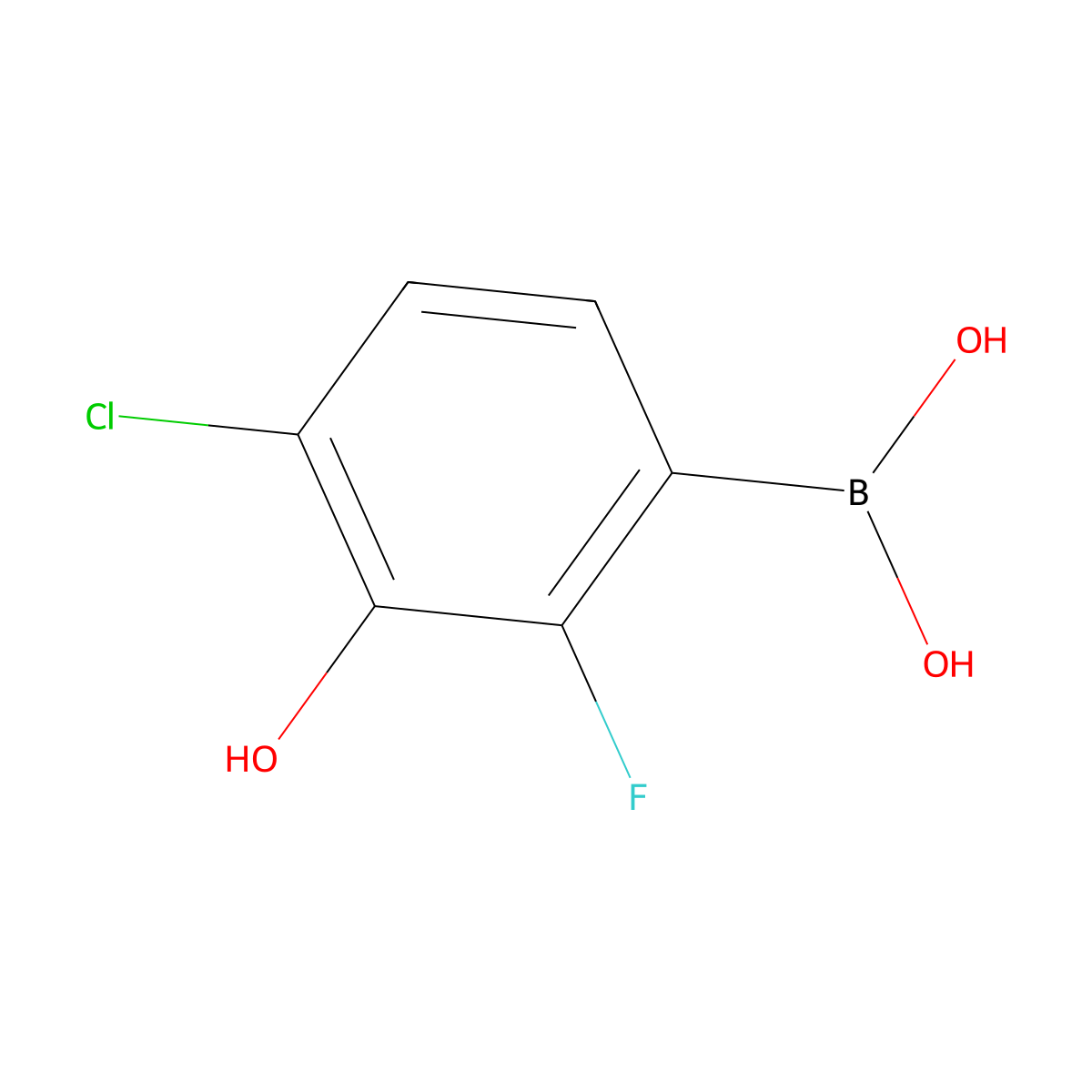 4-Chloro-2-fluoro-3-hydroxyphenylboronic acid molecular structure, CAS 1451393-13-7