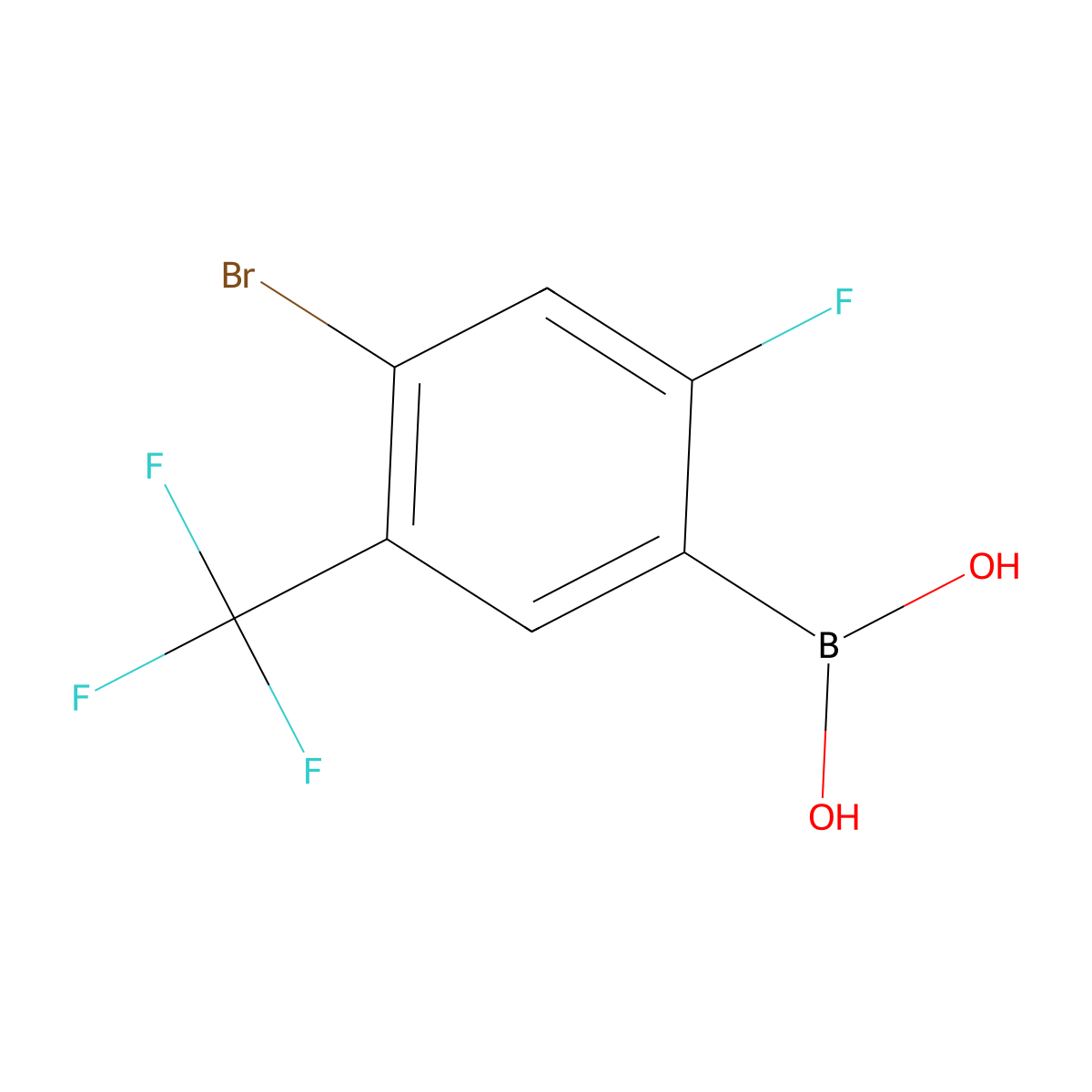 4-Bromo-2-fluoro-5-(trifluoromethyl)phenylboronic acid molecular structure, CAS 1451393-15-9