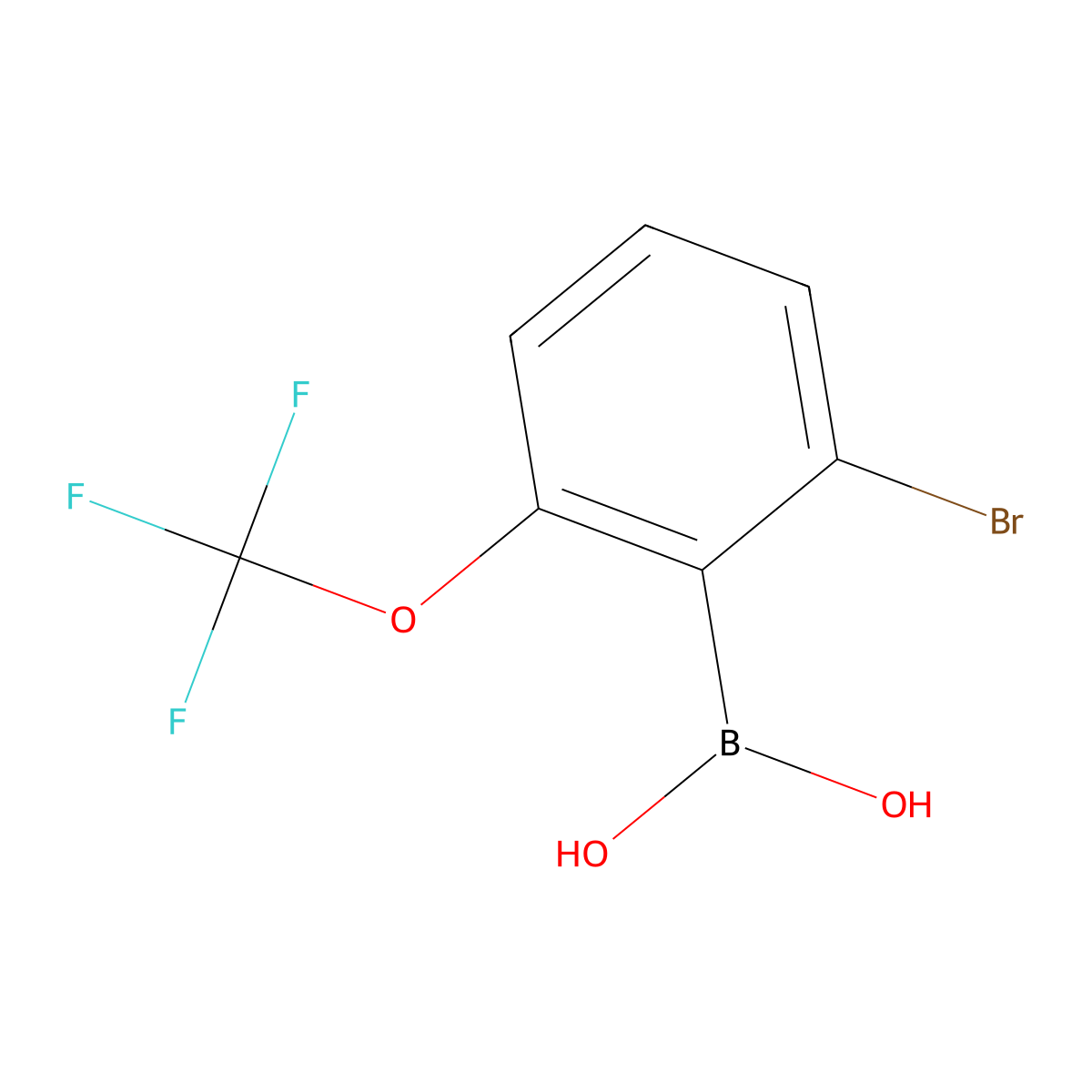 (2-Bromo-6-(trifluoromethoxy)phenyl)boronic acid molecular structure, CAS 1451393-18-2
