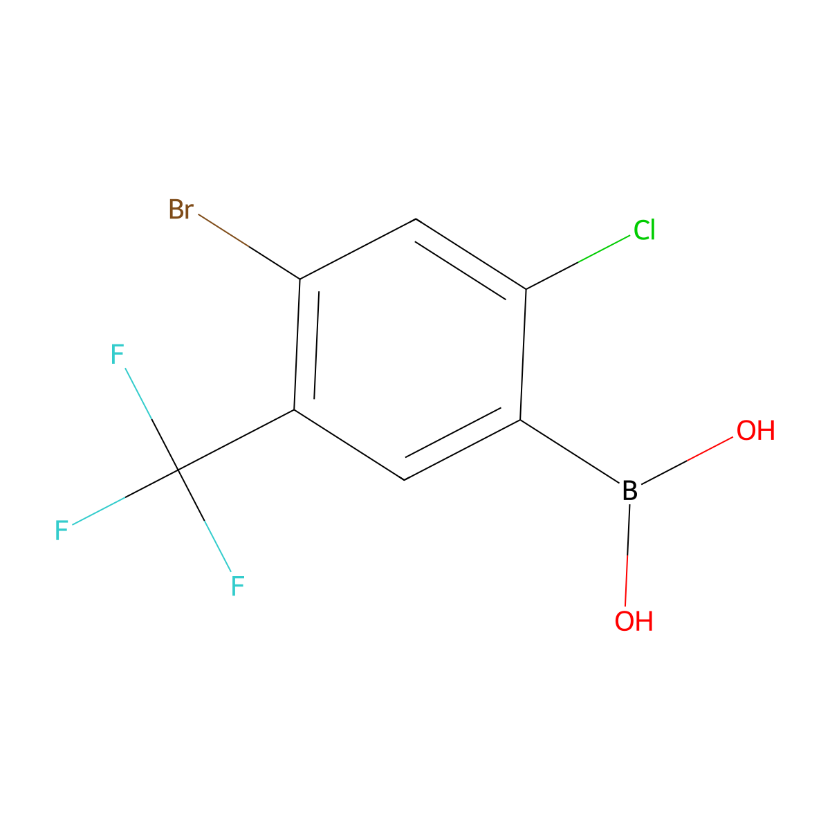 4-Bromo-2-Chloro-5-(trifluoromethyl)phenylboronic acid molecular structure, CAS 1451393-21-7