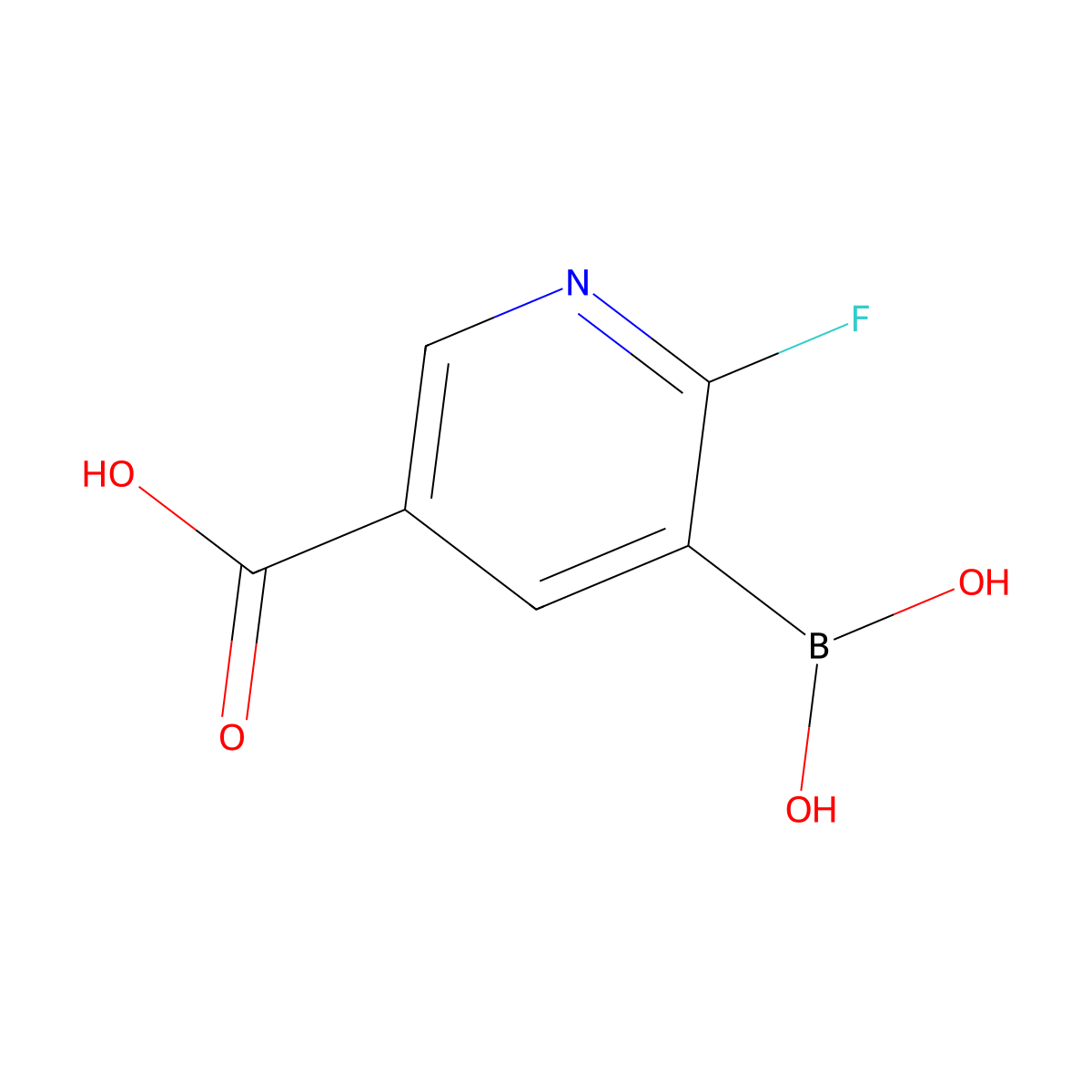 5-Carboxy-2-fluoropyridine-3-boronic acid molecular structure, CAS 1451393-25-1
