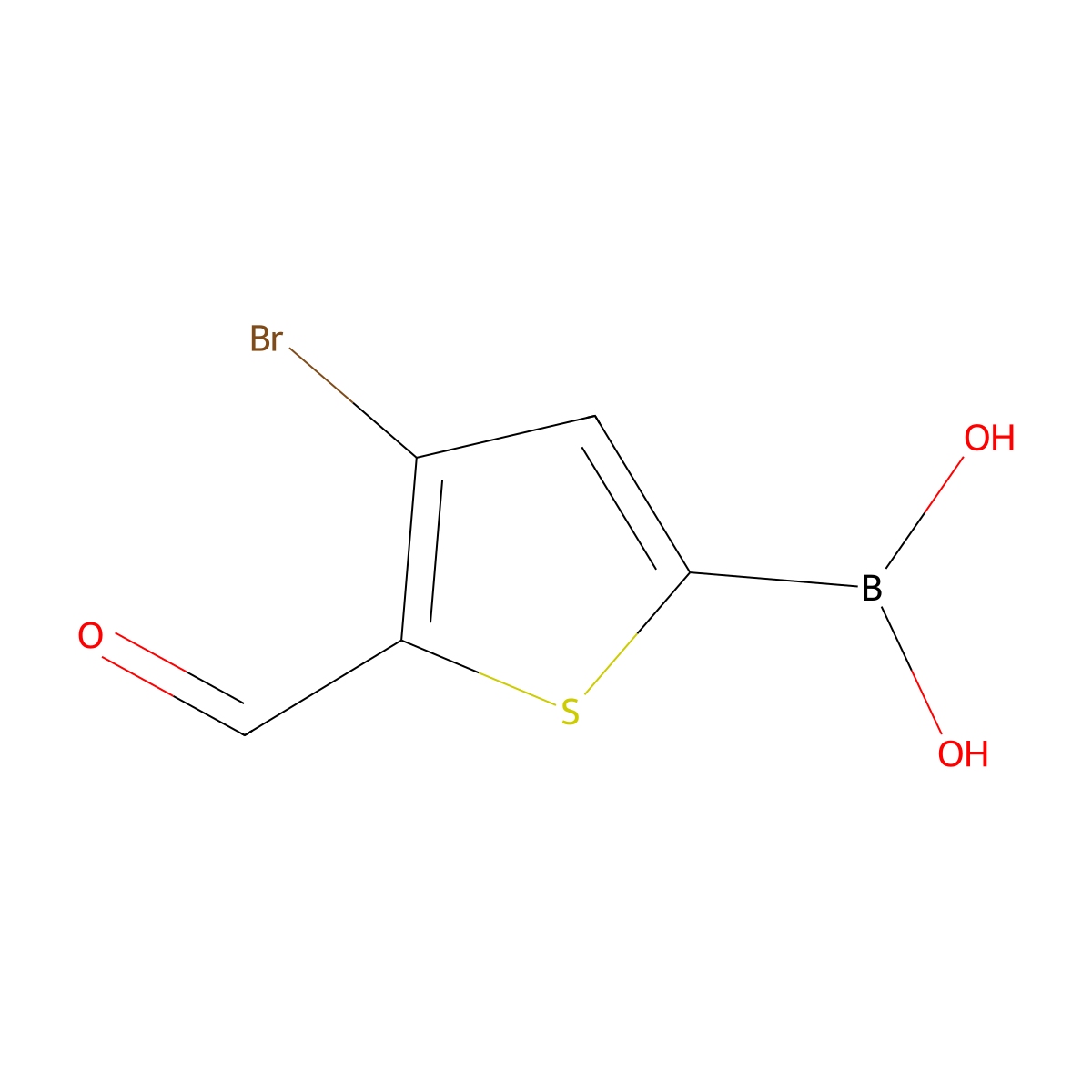 3-Bromo-2-formylthiophene-5-boronic acid molecular structure, CAS 1451393-26-2