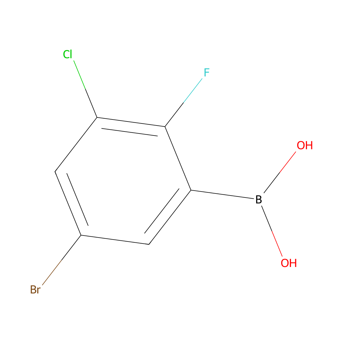 5-Bromo-3-chloro-2-fluorophenylboronic acid molecular structure, CAS 1451393-27-3