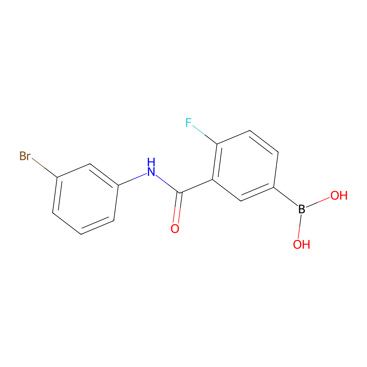 3-(3-Bromophenylcarbamoyl)-4-fluorophenylboronic acid molecular structure, CAS 1451393-30-8