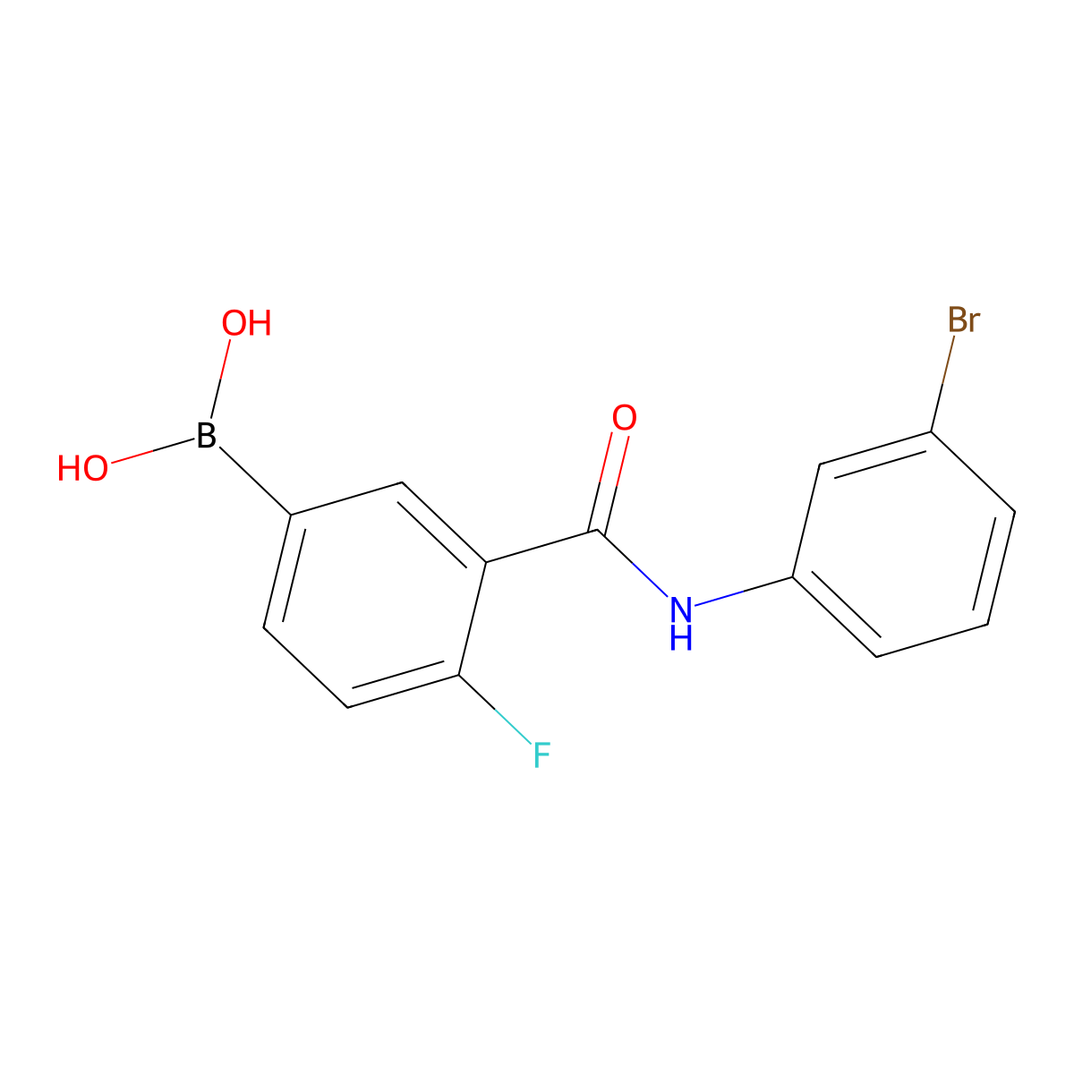 3-(3-Bromophenylcarbamoyl)-4-fluorophenylboronic acid molecular structure, CAS 1451393-30-8