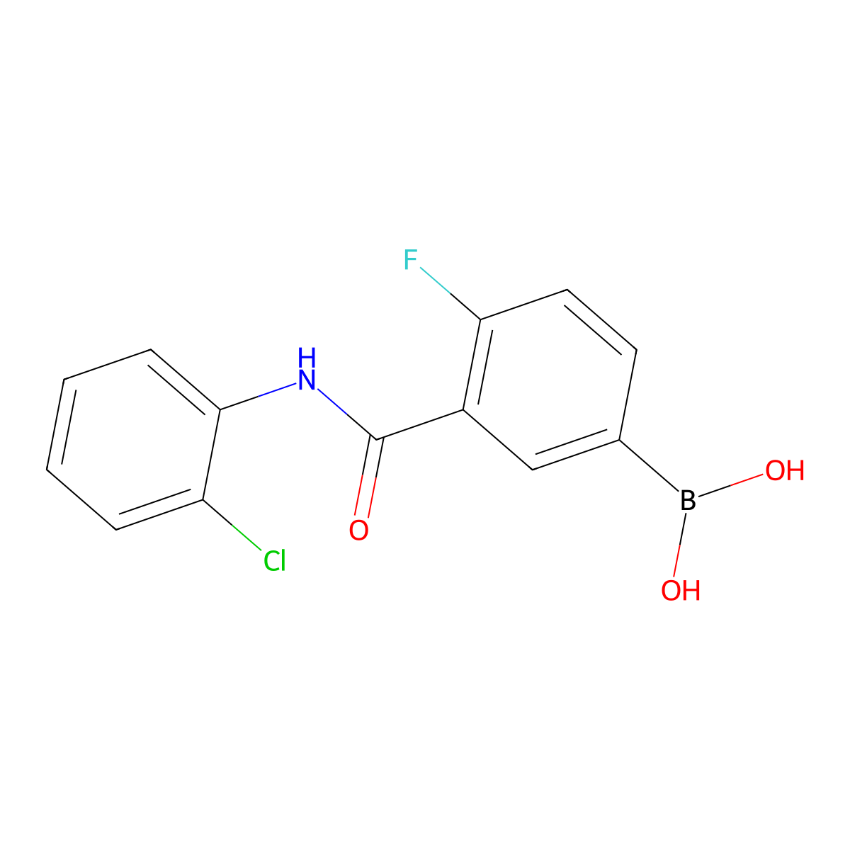 4-Fluoro-3-(2-chloro-phenylcarbamoyl)phenylboronic acid molecular structure, CAS 1451393-31-9