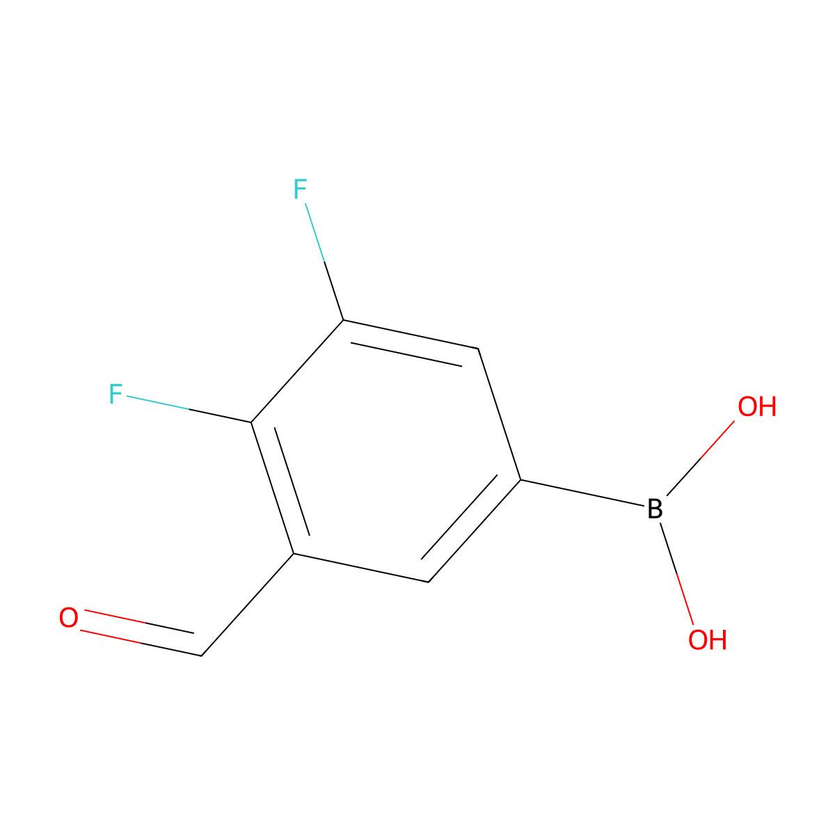 3,4-Difluoro-5-formylphenylboronic acid molecular structure, CAS 1451393-34-2