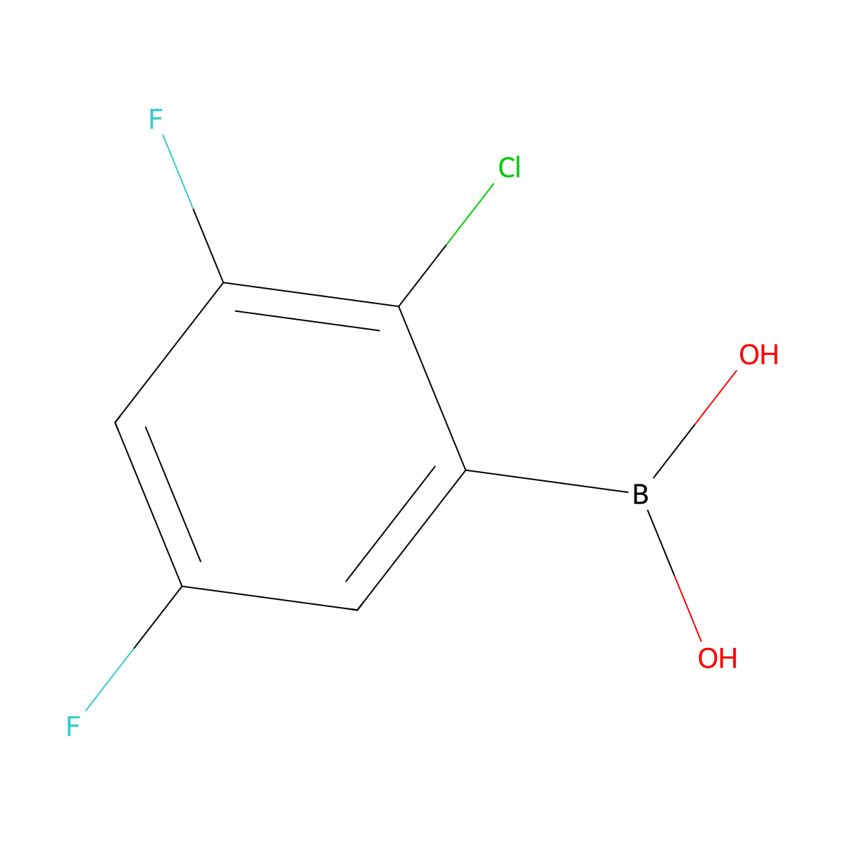 (2-Chloro-3,5-difluorophenyl)boronic acid molecular structure, CAS 1451393-37-5