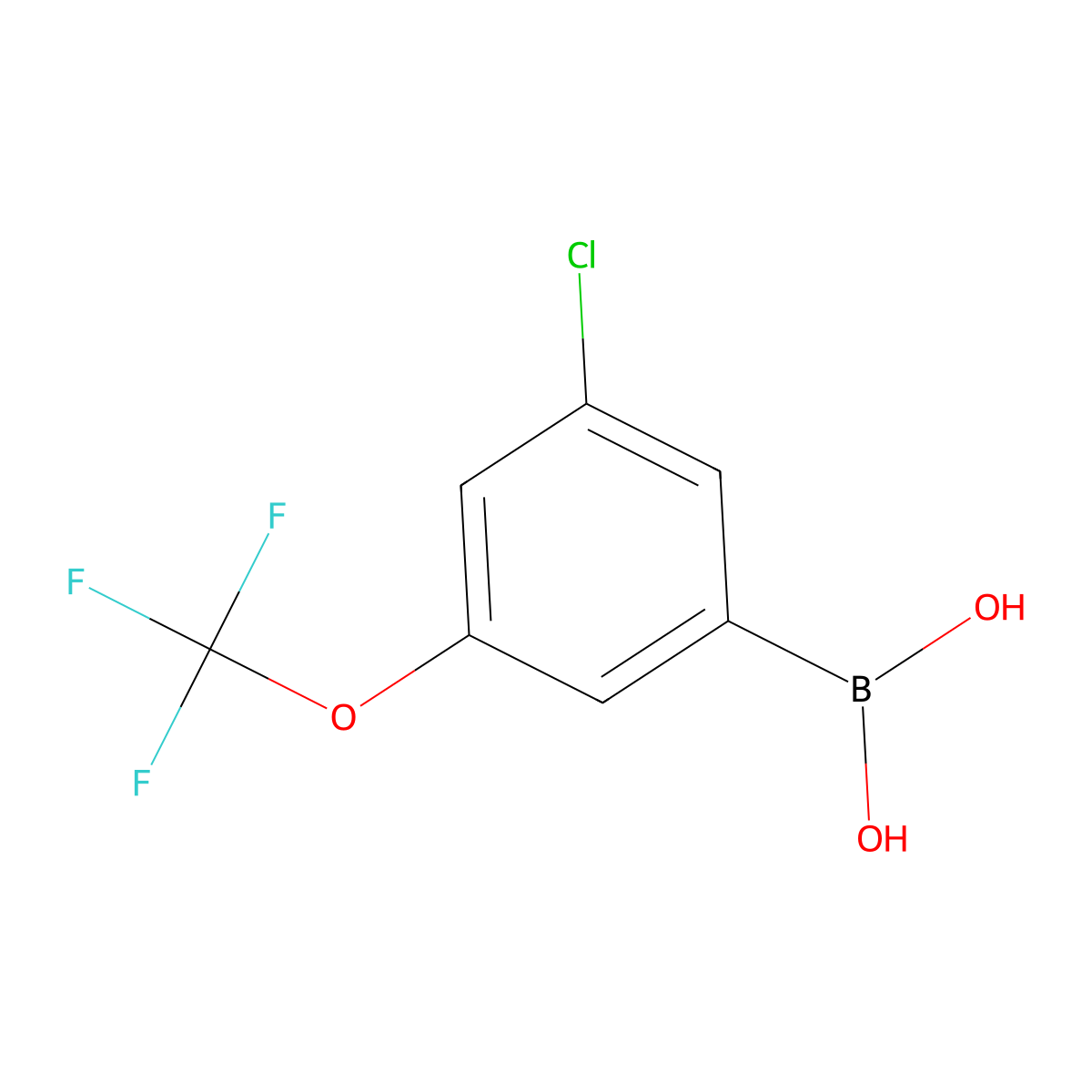 3-Chloro-5-(trifluoromethoxy)phenylboronic acid molecular structure, CAS 1451393-40-0