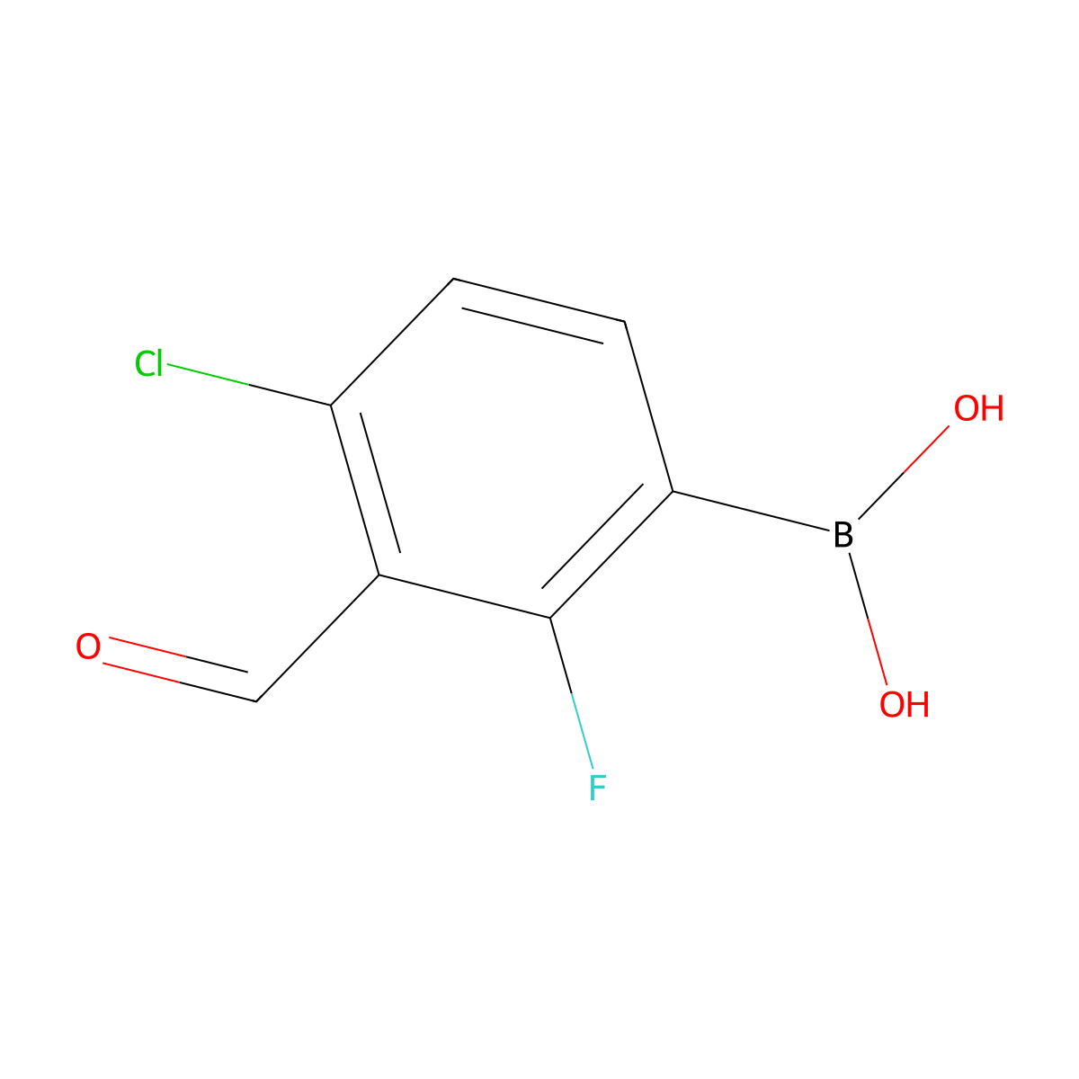 4-Chloro-2-fluoro-3-formylphenylboronic acid molecular structure, CAS 1451393-44-4