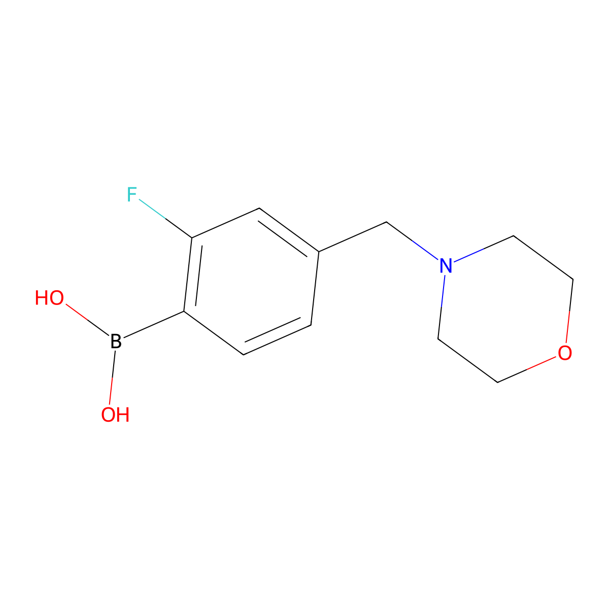 2-Fluoro-4-(morpholinomethyl)phenylboronic acid molecular structure, CAS 1451393-46-6