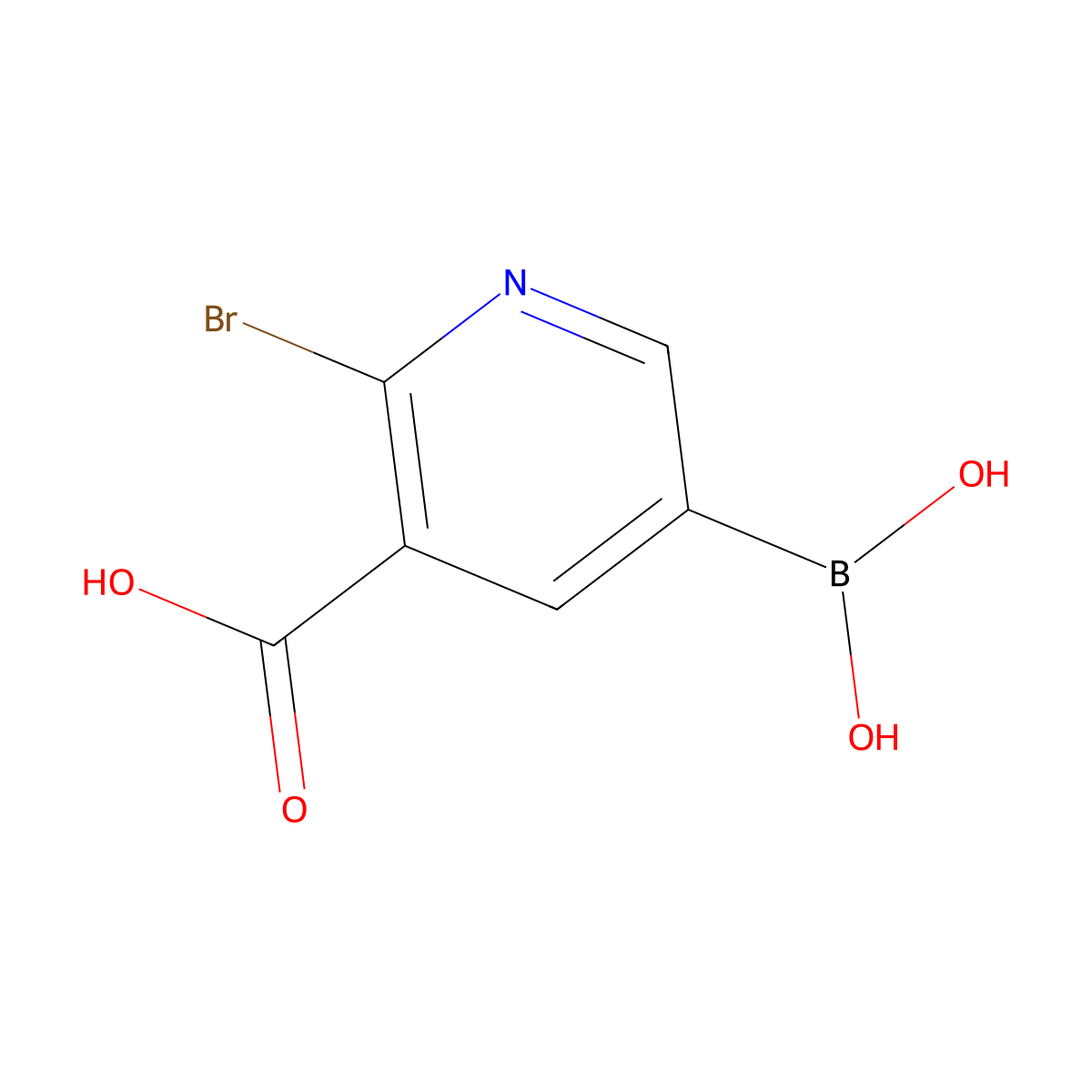 2-Bromo-3-carboxypyridine-5-boronic acid molecular structure, CAS 1451393-49-9