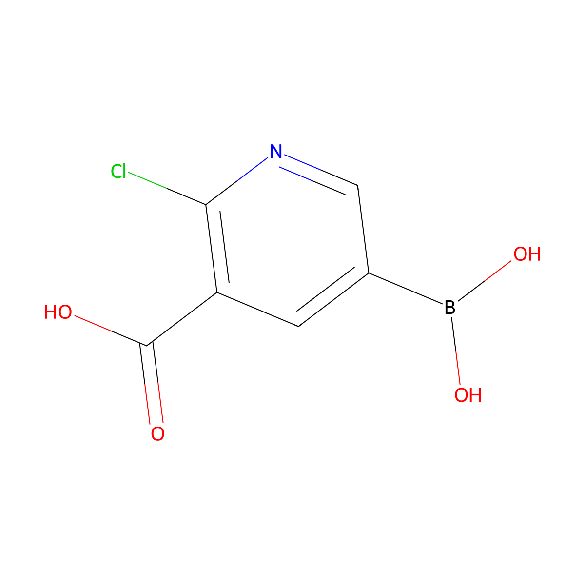 3-Carboxy-2-chloropyridine-5-boronic acid molecular structure, CAS 1451393-50-2