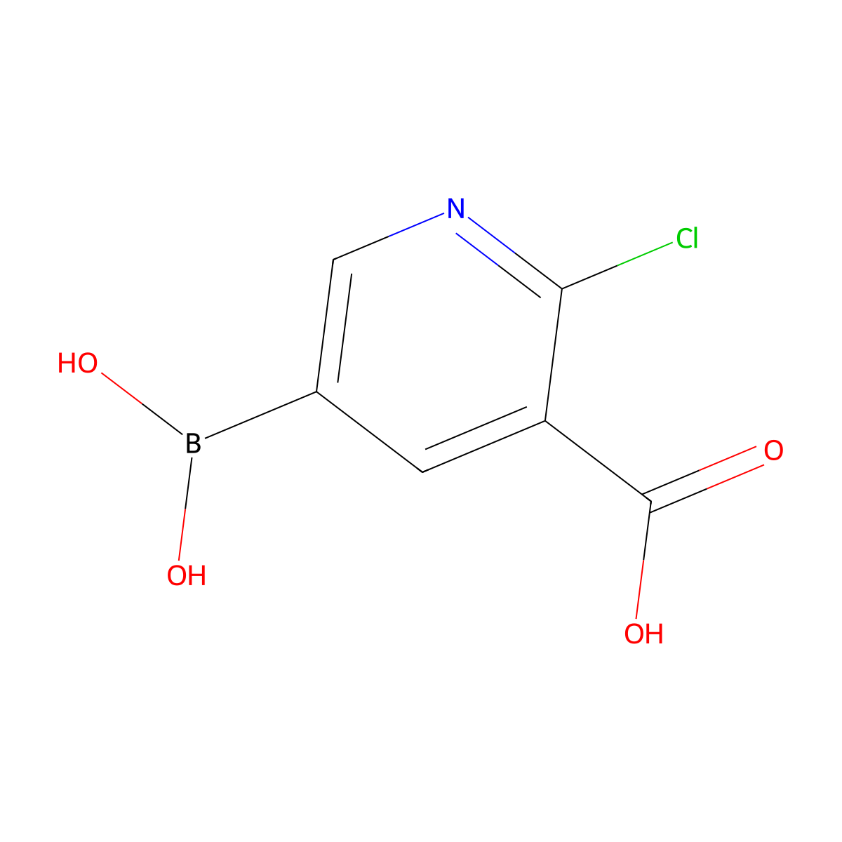 3-Carboxy-2-chloropyridine-5-boronic acid molecular structure, CAS 1451393-50-2