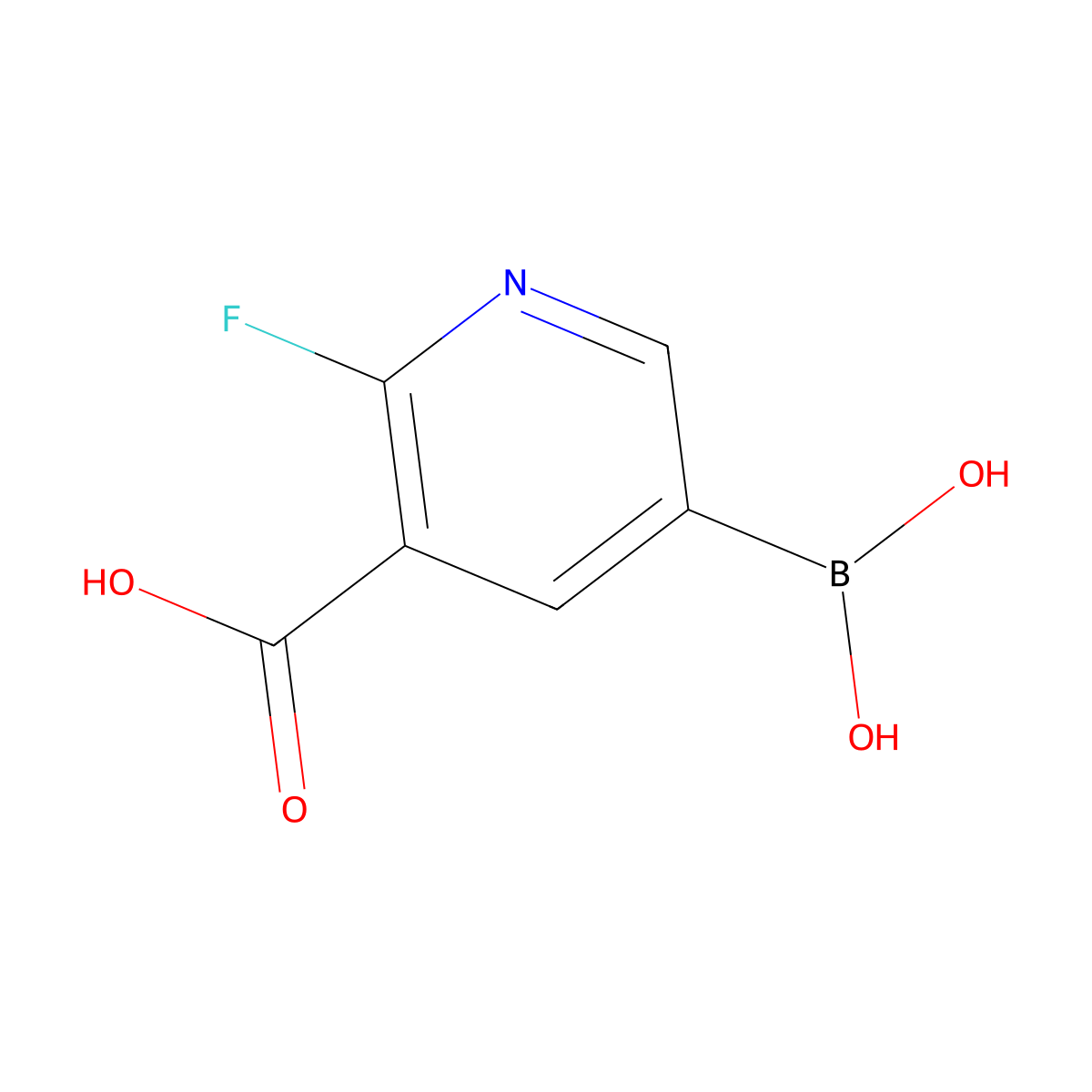 2-Fluoro-3-carboxypyridine-5-boronic acid molecular structure, CAS 1451393-51-3