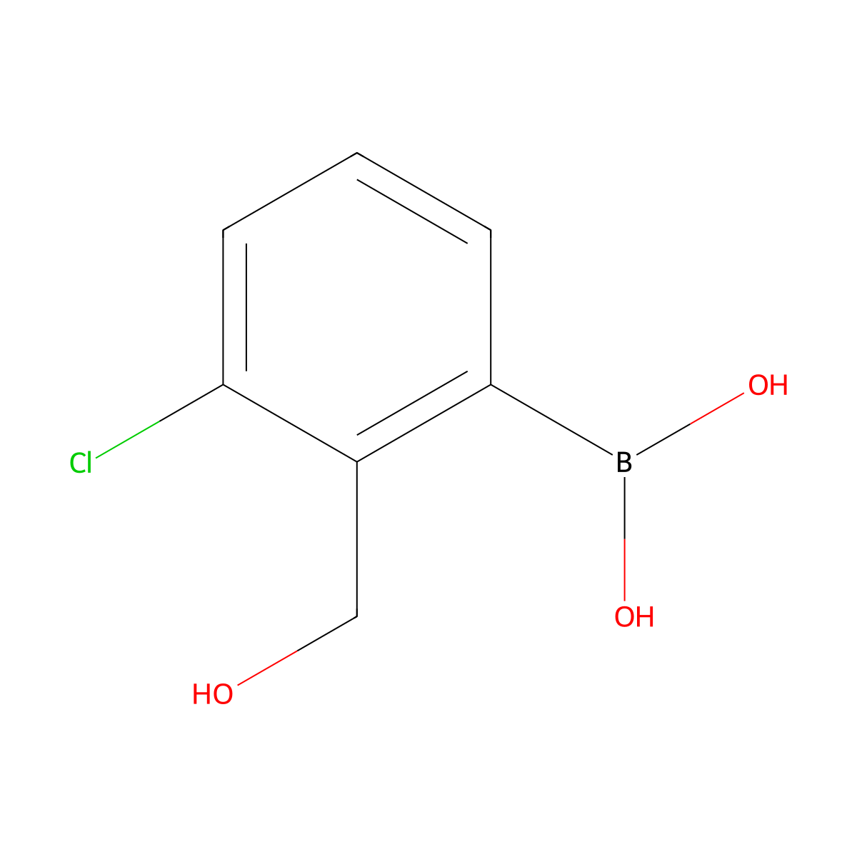 3-Chloro-2-hydroxymethylphenylboronic acid molecular structure, CAS 1451393-57-9
