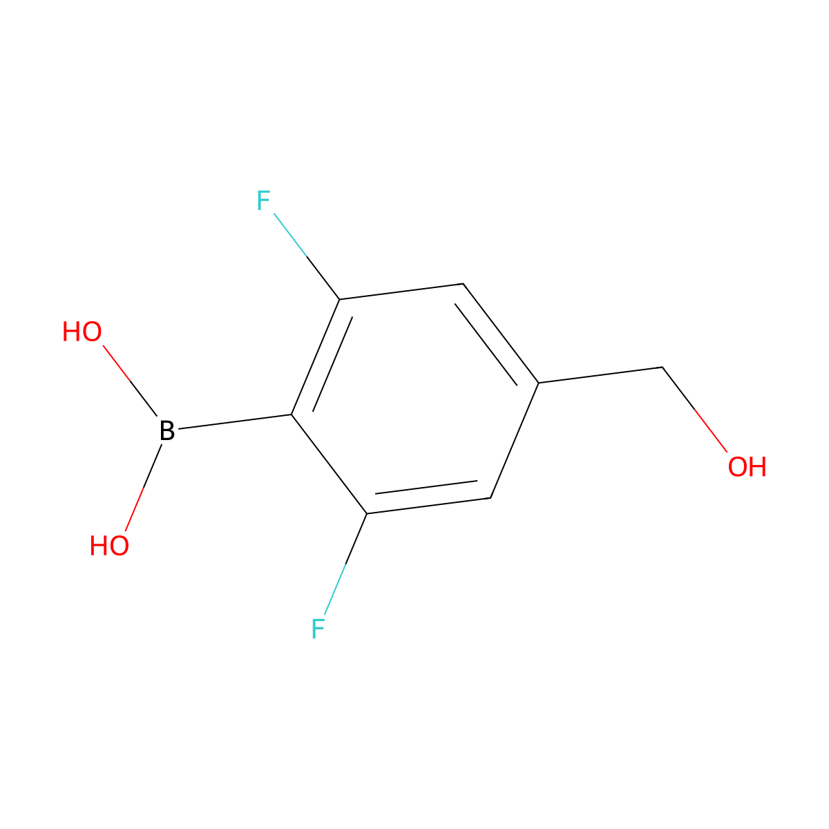 4-Hydroxymethyl-2,6-difluorophenylboronic acid molecular structure, CAS 1451393-60-4