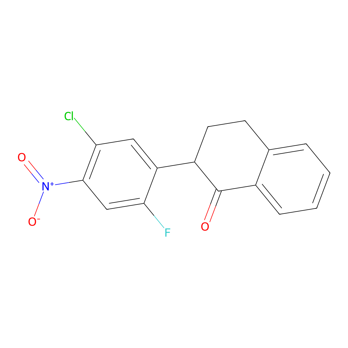 2-(5-Chloro-2-fluoro-4-nitrophenyl)-3,4-dihydronaphthalen-1(2H)-one molecular structure, CAS 1451449-38-9