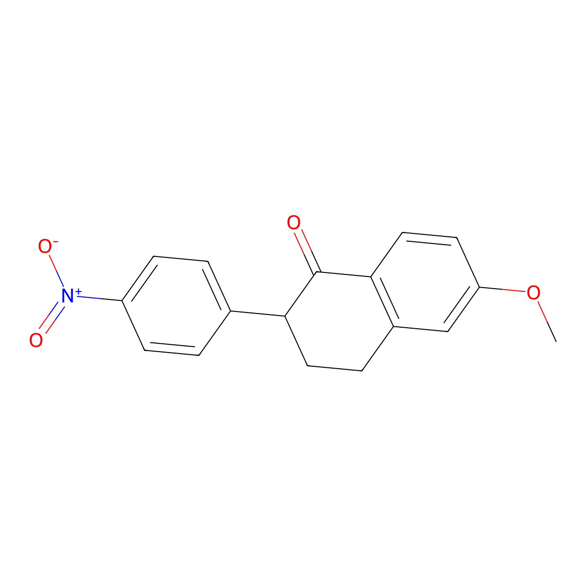 6-Methoxy-2-(4-nitrophenyl)-3,4-dihydronaphthalen-1(2H)-one molecular structure, CAS 1451449-50-5