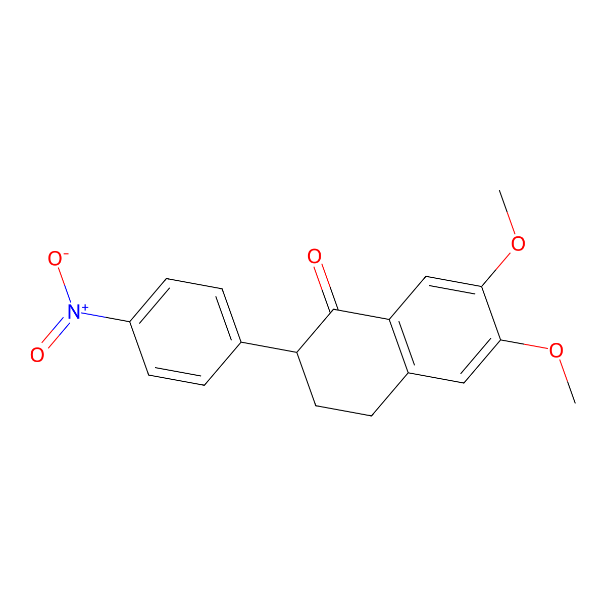 6,7-Dimethoxy-2-(4-nitrophenyl)-3,4-dihydronaphthalen-1(2H)-one molecular structure, CAS 1451449-53-8