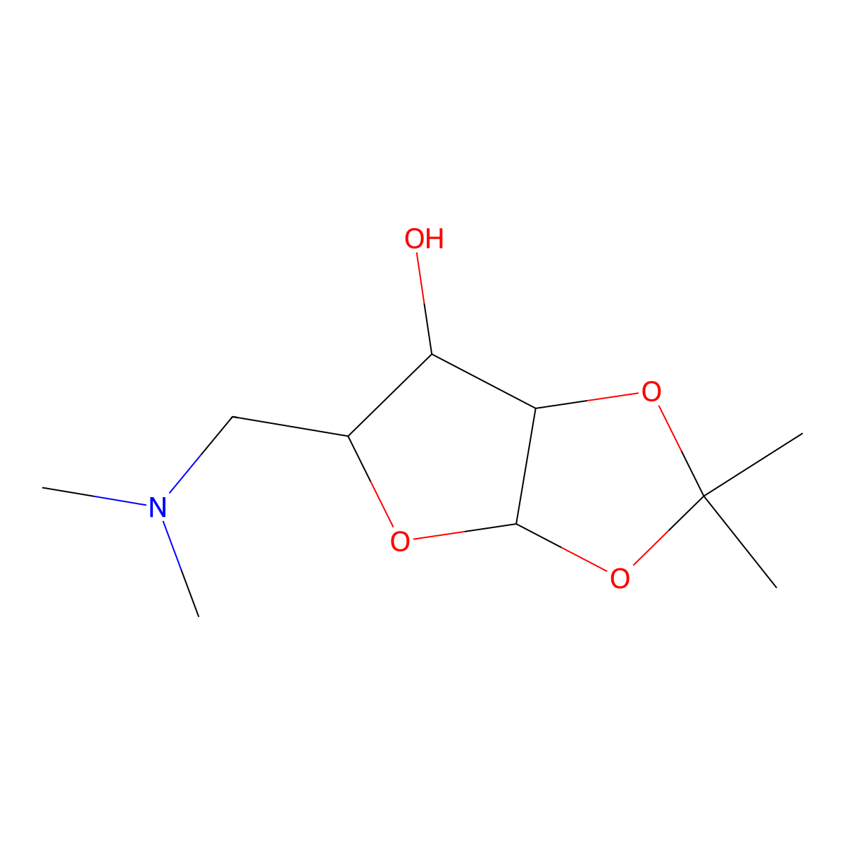 (3aR,5R,6S,6aR)-5-[(Dimethylamino)methyl]-2,2-dimethyl-tetrahydro-2H-furo[2,3-d][1,3]dioxol-6-ol molecular structure, CAS 145147-43-9