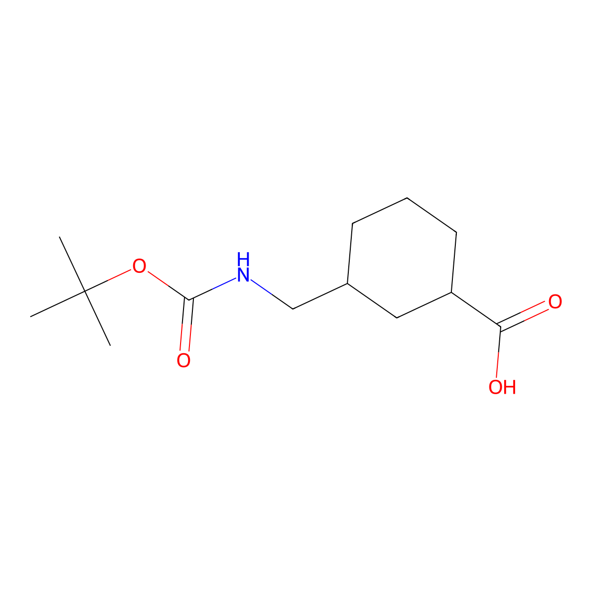 3-(Tert-butoxycarbonylamino-methyl)-cyclohexanecarboxylic acid molecular structure, CAS 145149-55-9