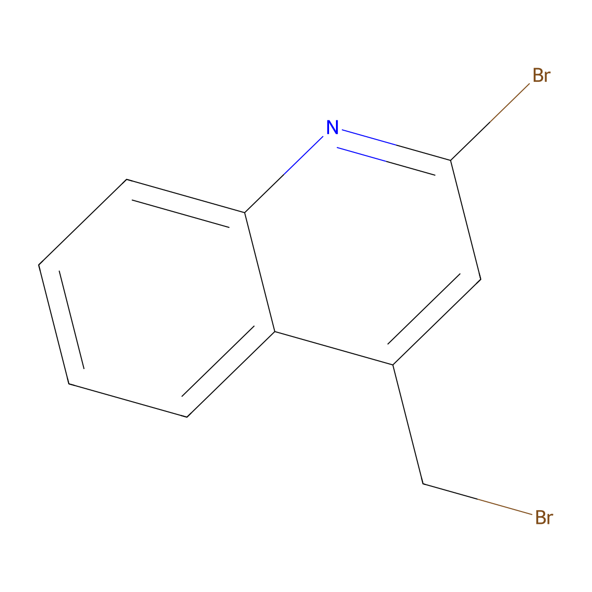2-Bromo-4-(bromomethyl)quinoline molecular structure, CAS 1451498-51-3