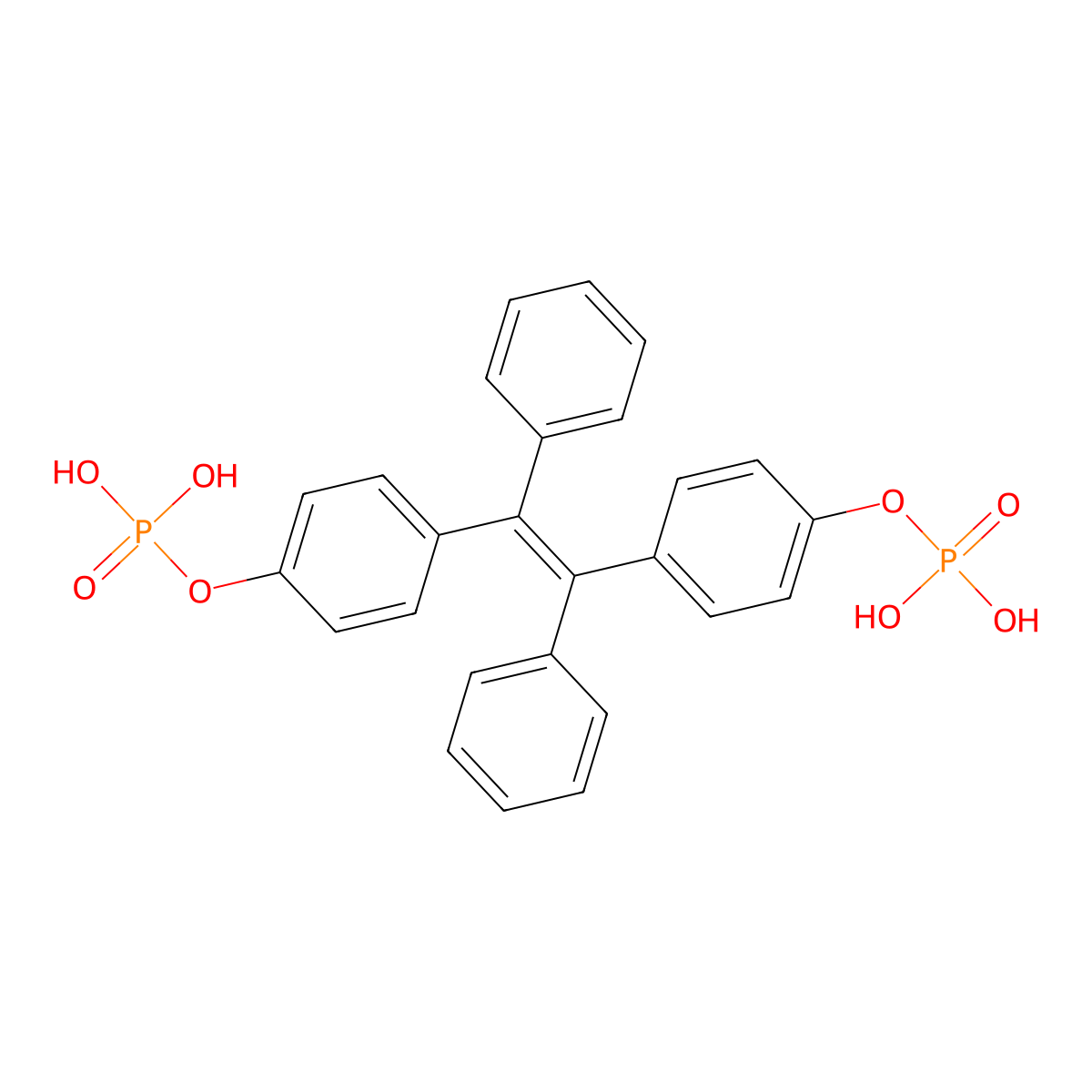 [4-[1,2-Diphenyl-2-(4-phosphonooxyphenyl)ethenyl]phenyl] dihydrogen phosphate molecular structure, CAS 1451531-75-1