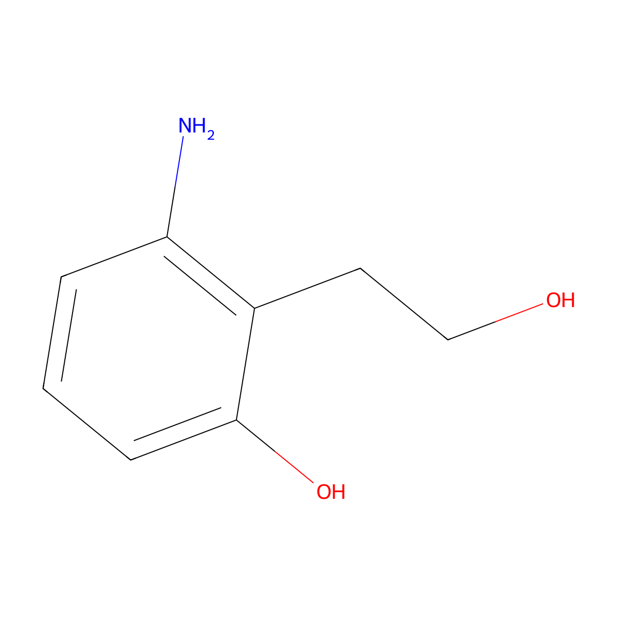 2-Amino-6-hydroxybenzeneethanol molecular structure, CAS 145163-30-0