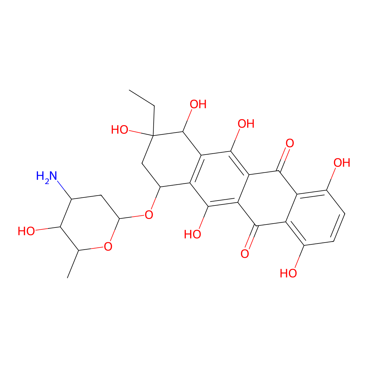 1-Hydroxyoxaunomycin molecular structure, CAS 145165-10-2