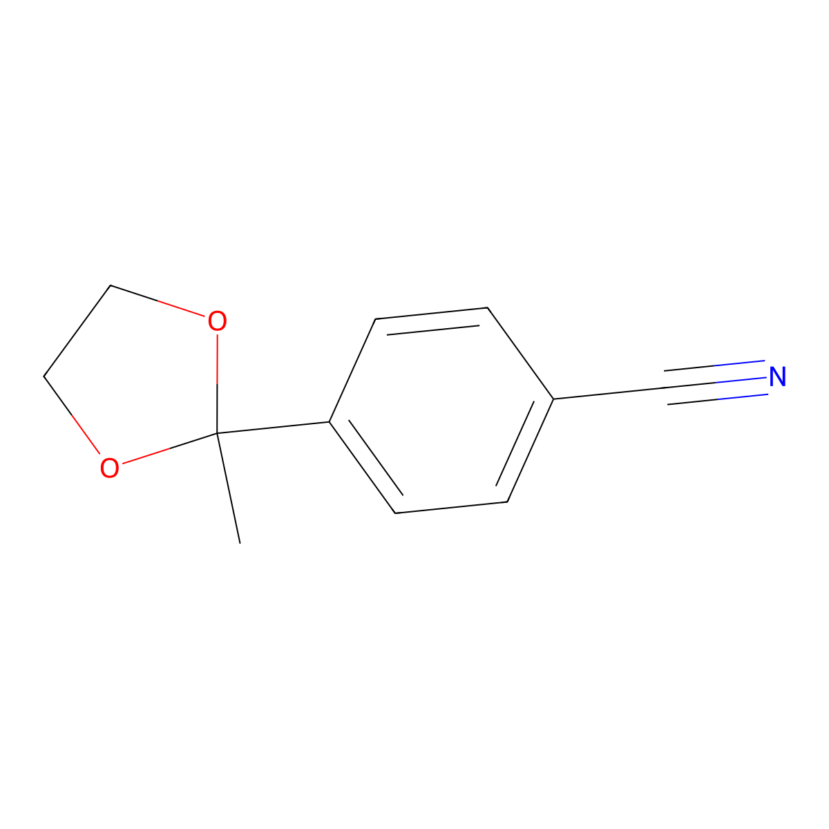 4-(2-Methyl-1,3-dioxolan-2-yl)benzonitrile molecular structure, CAS 14517-91-0