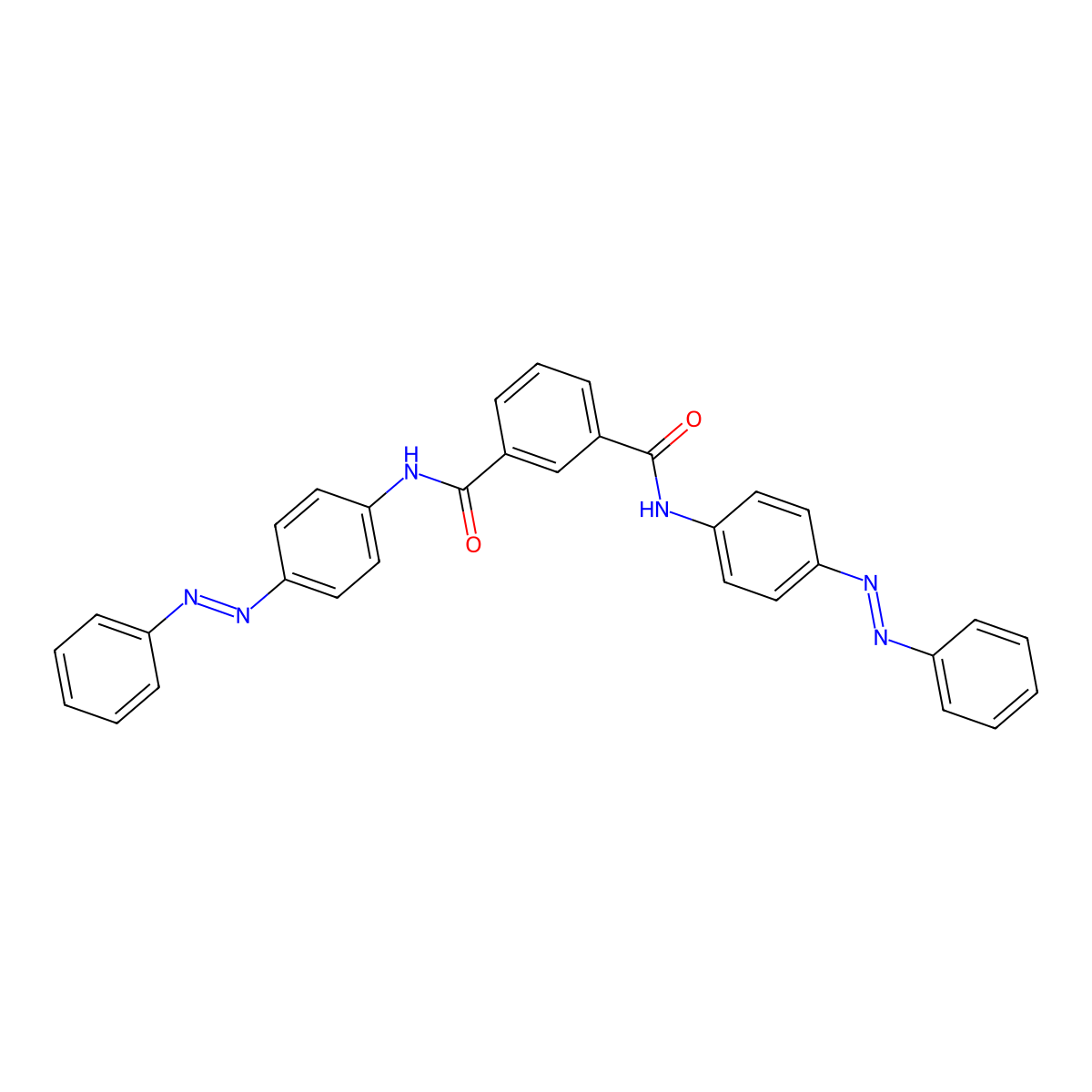 N,N'-bis{4-[(E)-phenyldiazenyl]phenyl}benzene-1,3-dicarboxamide molecular structure, CAS 145176-90-5