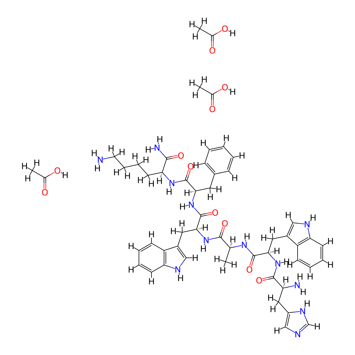 Hexapeptide-2 acetate molecular structure, CAS 145177-42-0
