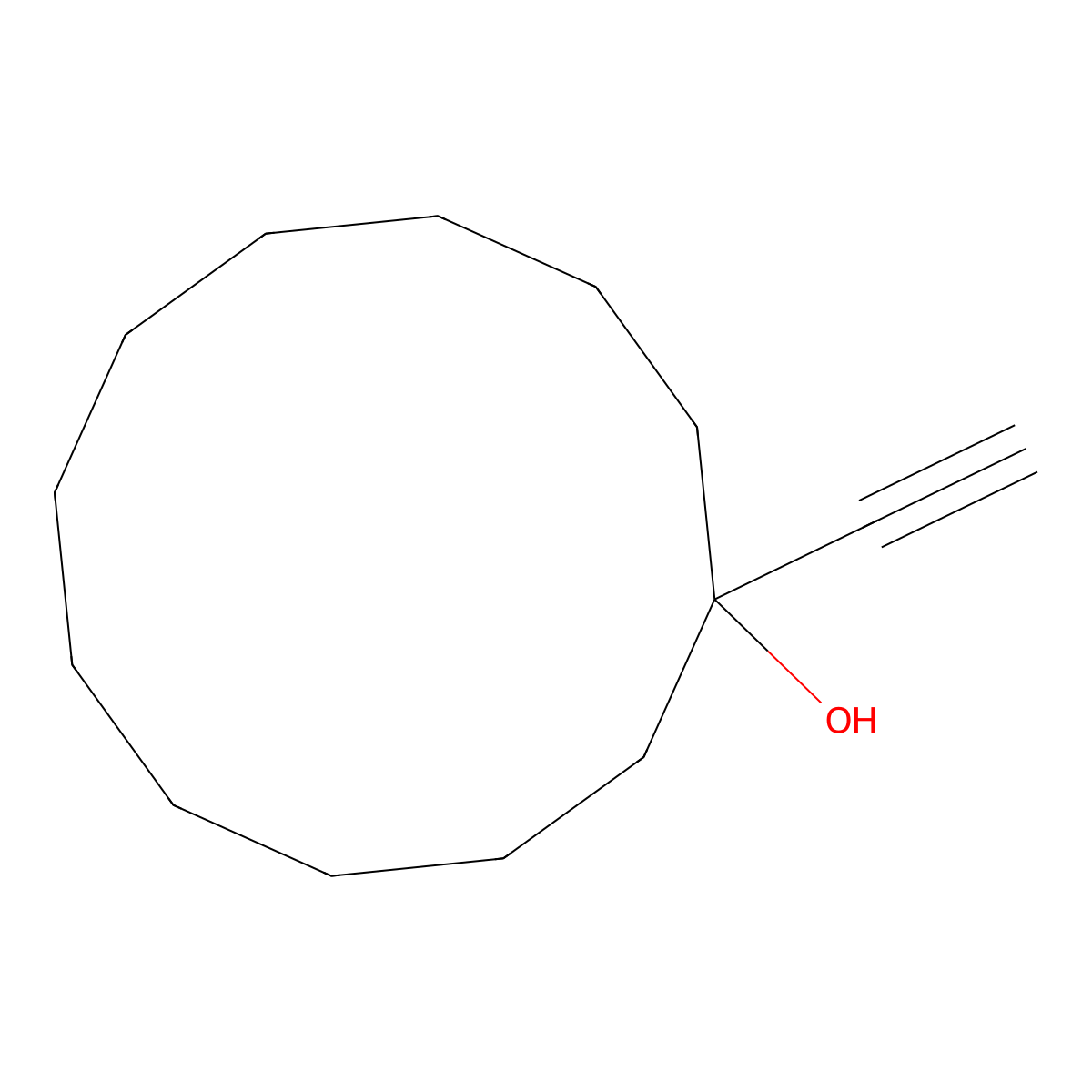 1-Ethynylcyclododecanol molecular structure, CAS 14519-31-4