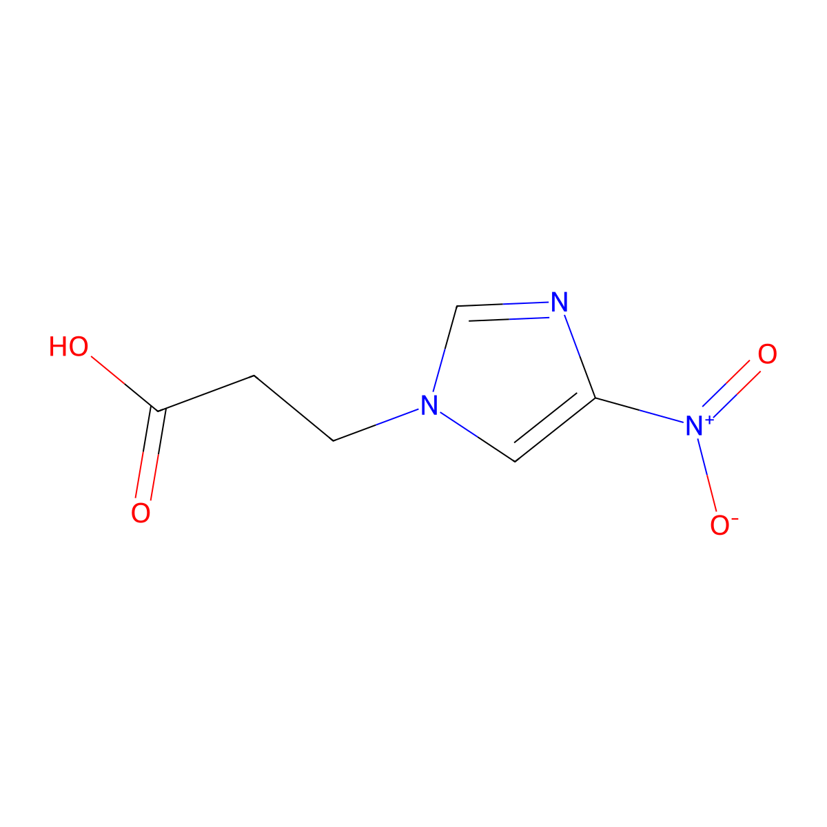 3-(4-nitro-1H-imidazol-1-yl)propanoic acid molecular structure, CAS 145192-61-6