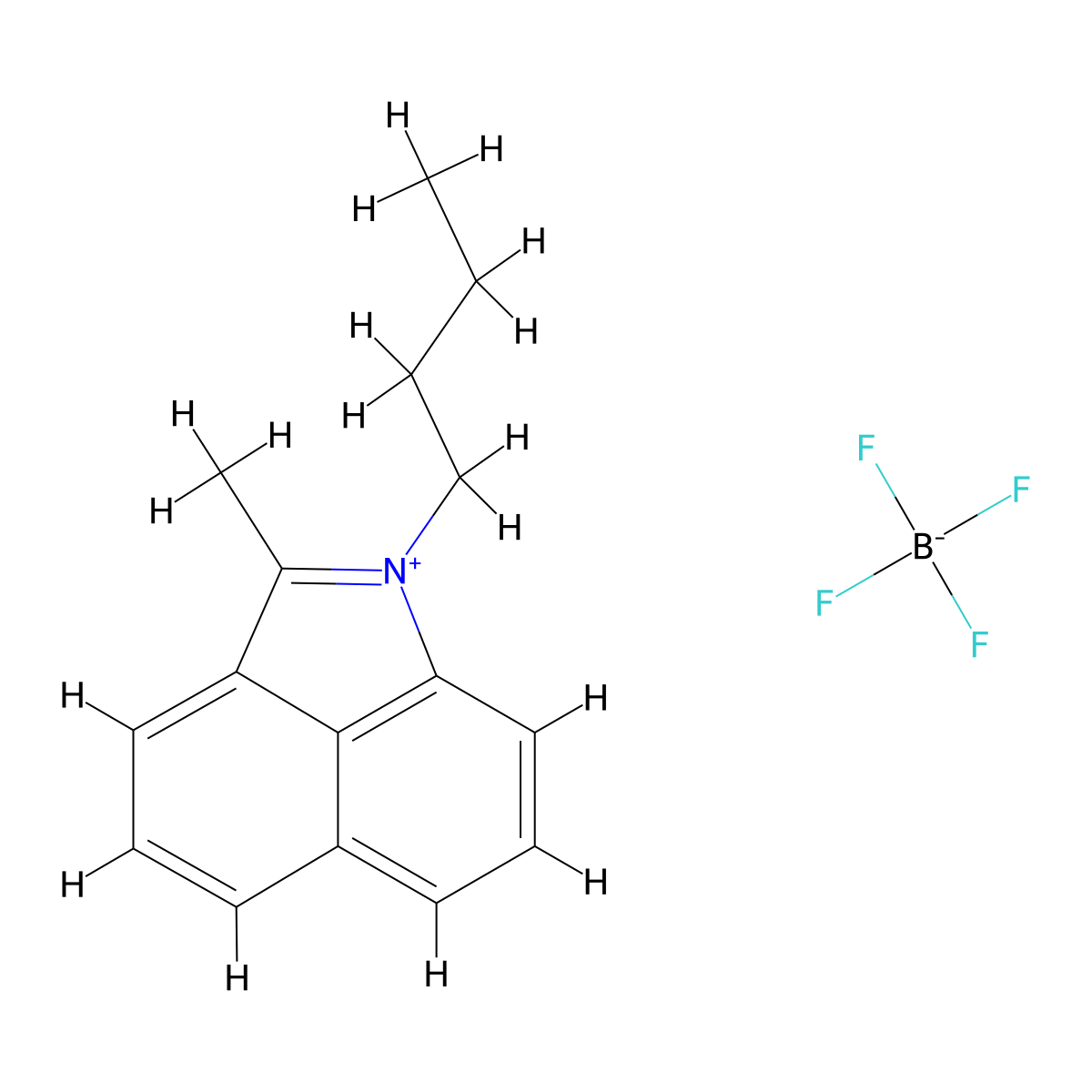 1-butyl-2-methyl-Benz[cd]indol-1-ium tetrafluoroborate molecular structure, CAS 145193-96-0