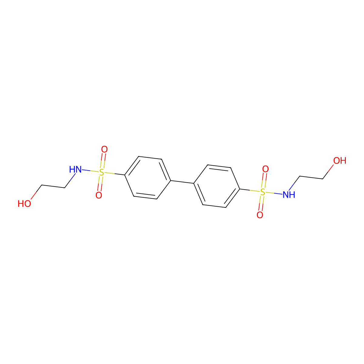 (2-Hydroxyethyl){[4-(4-{[(2-hydroxyethyl)amino]sulfonyl}phenyl)phenyl]sulfonyl}amine molecular structure, CAS 145195-16-0