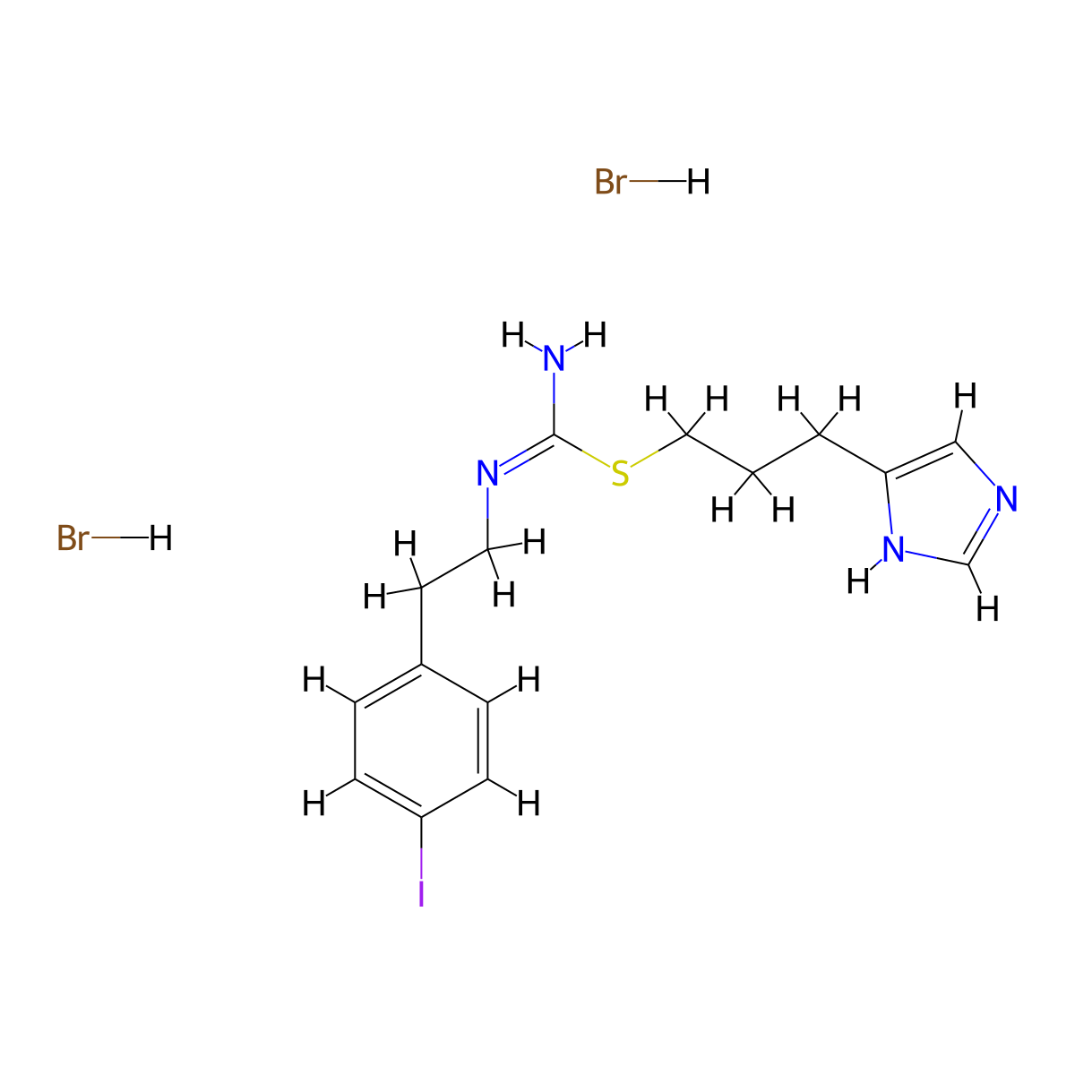 Iodophenpropit dihydrobromide molecular structure, CAS 145196-87-8